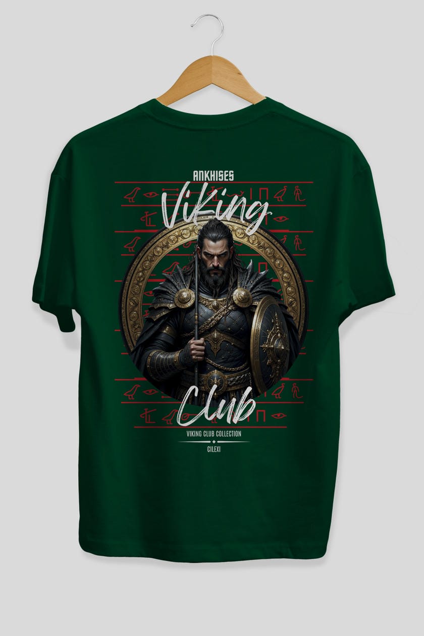 Viking Mitolojisi Serisi 6 Arka Baskılı Oversize t-shirt Erkek Kadın %100 Pamuk Bisiklet Yaka tişort