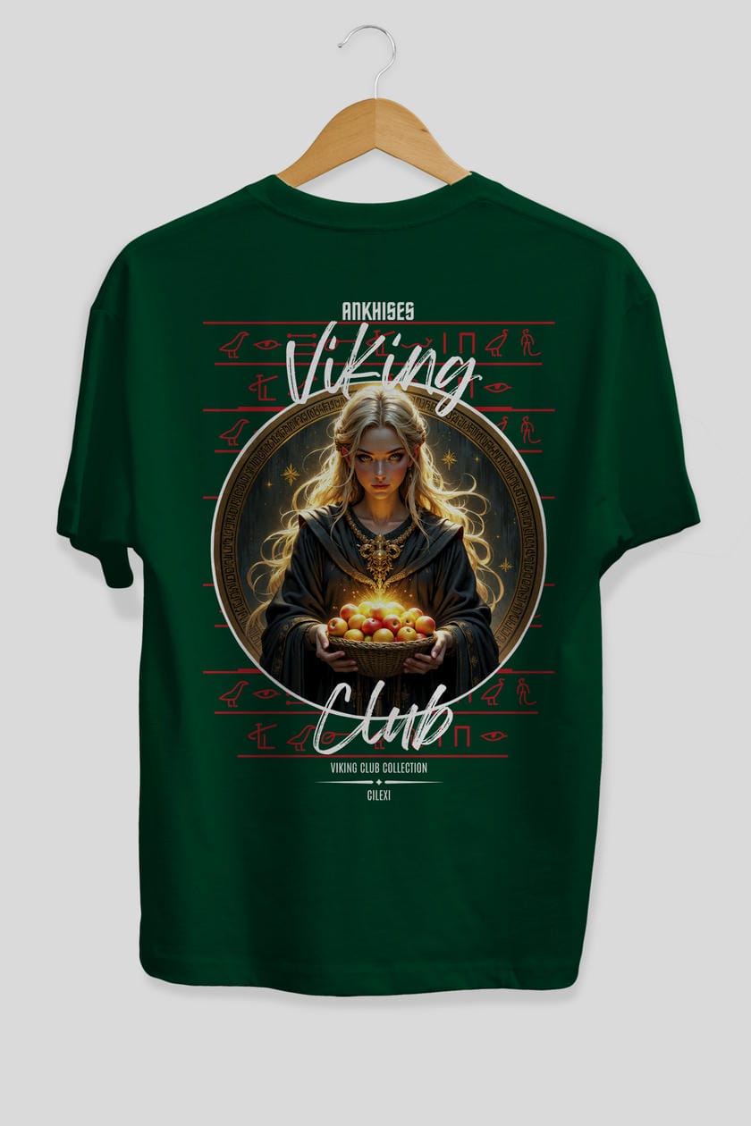 Viking Mitolojisi Serisi 16 Arka Baskılı Oversize t-shirt Erkek Kadın %100 Pamuk Bisiklet Yaka tişort