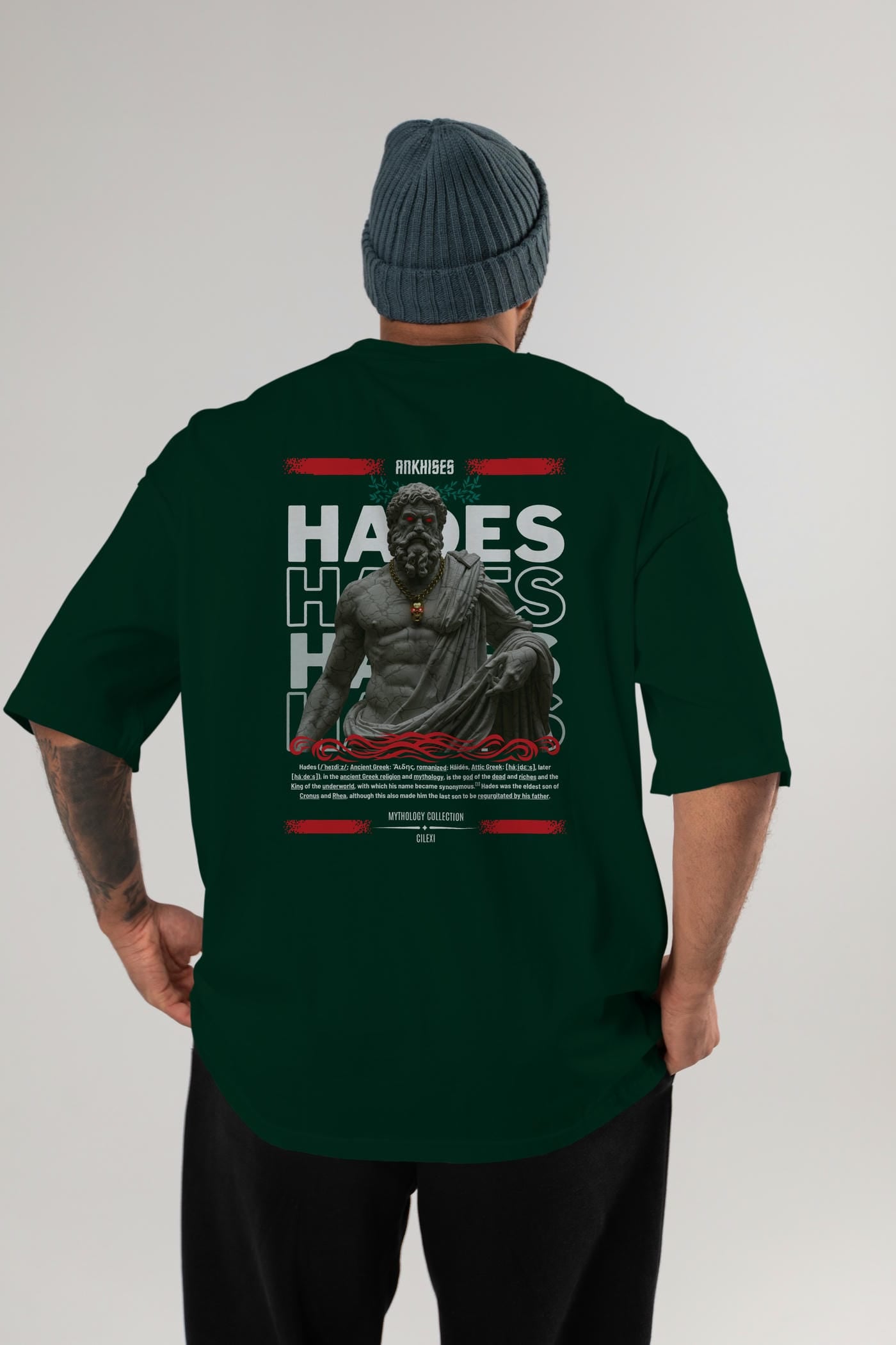 Hades 3 Arka Baskılı Oversize t-shirt Erkek Kadın %100 Pamuk Bisiklet Yaka tişort