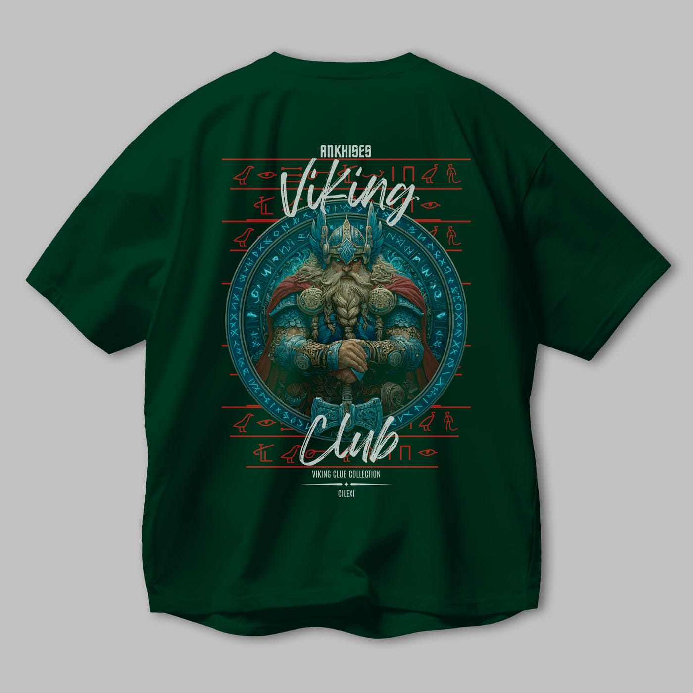 Thor Arka Baskılı Oversize t-shirt Erkek Kadın %100 Pamuk Bisiklet Yaka tişort