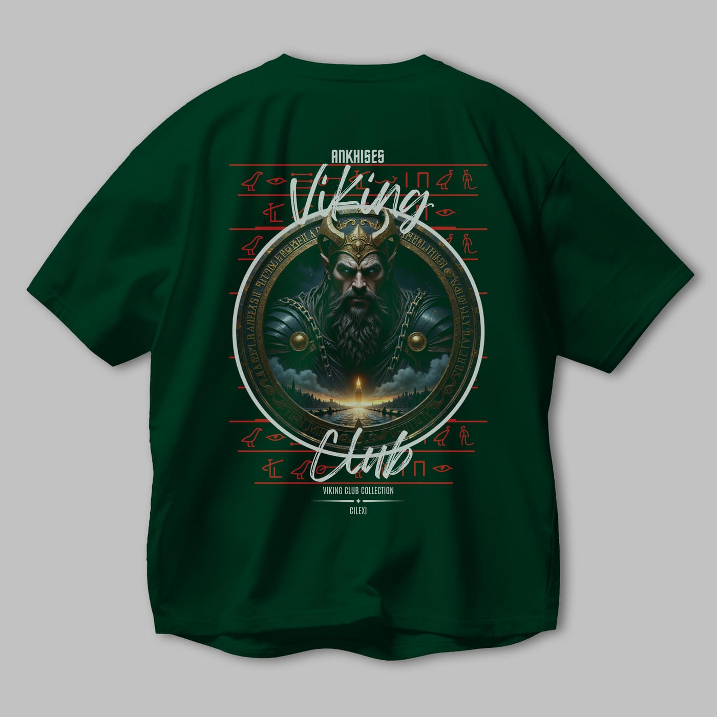 Viking Mitolojisi Serisi 7 Arka Baskılı Oversize t-shirt Erkek Kadın %100 Pamuk Bisiklet Yaka tişort