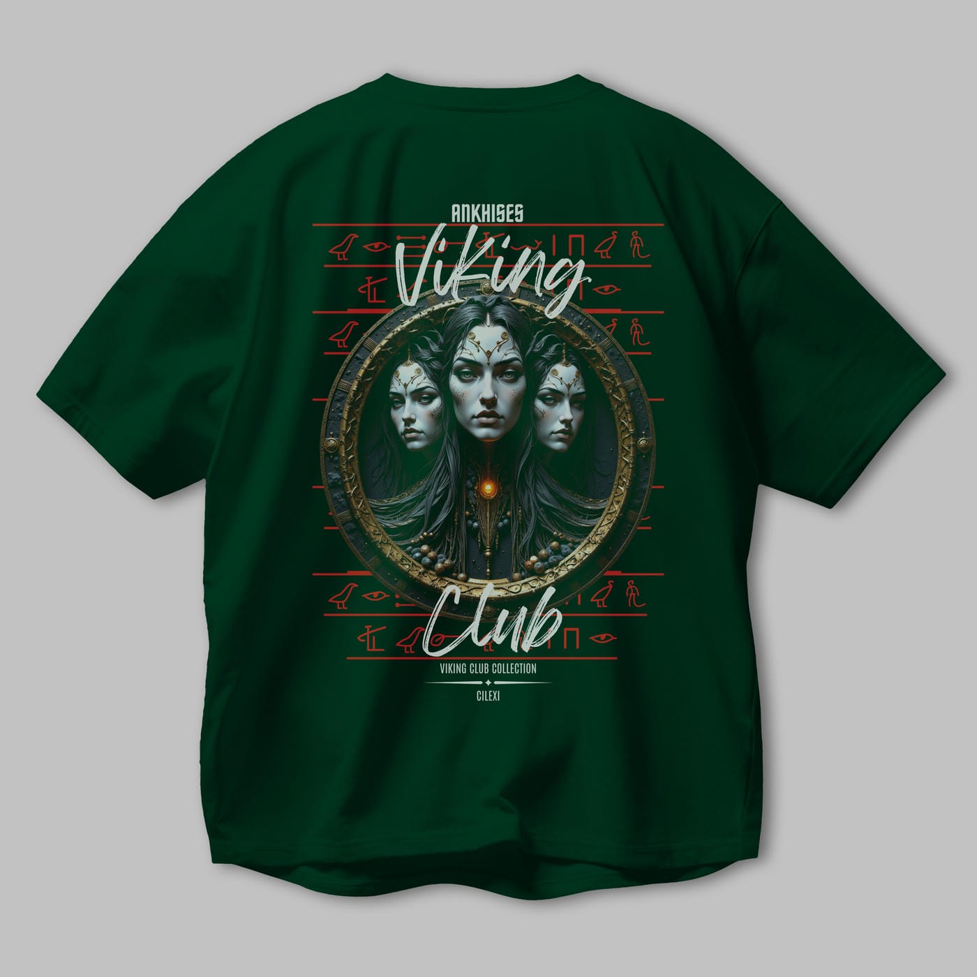 Viking Mitolojisi Serisi 23 Arka Baskılı Oversize t-shirt Erkek Kadın %100 Pamuk Bisiklet Yaka tişort