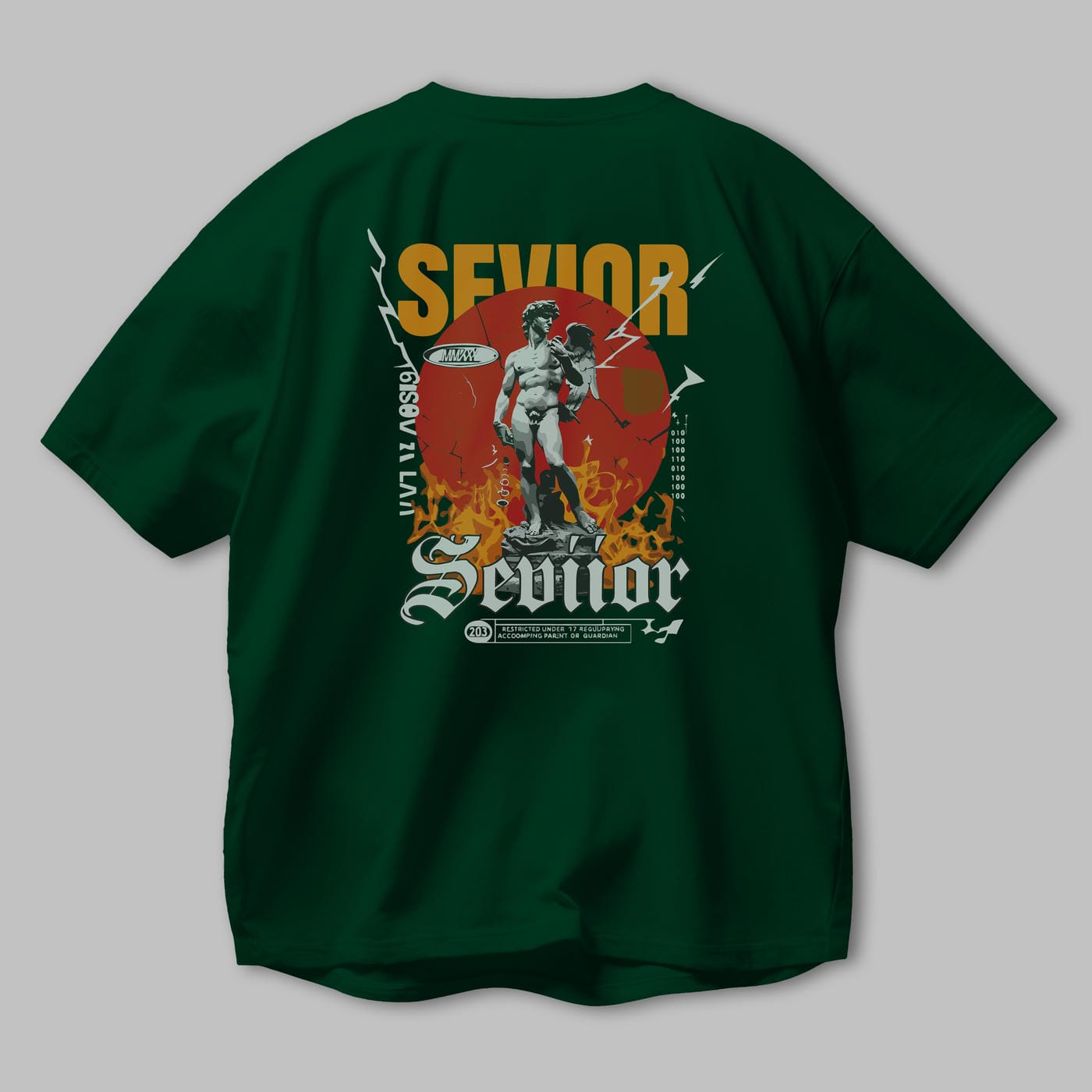 Sevior Arka Baskılı Oversize t-shirt Erkek Kadın %100 Pamuk Bisiklet Yaka tişort