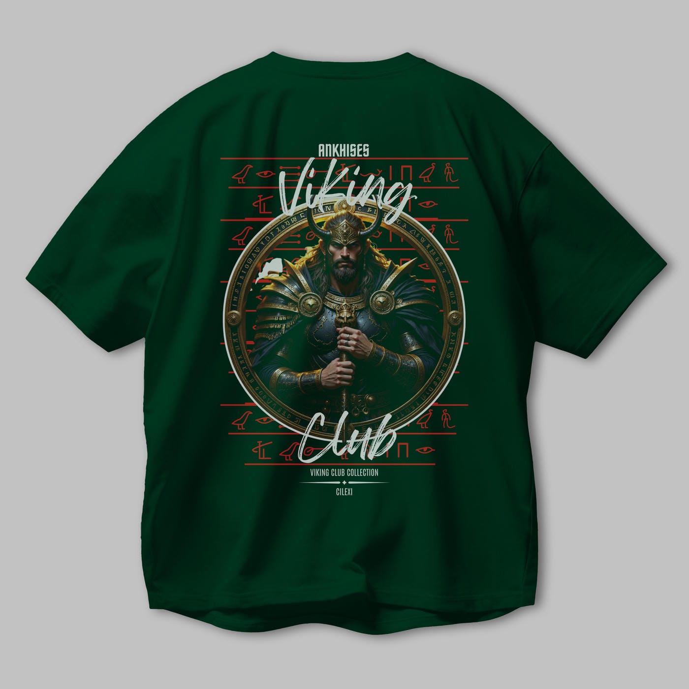 Viking Mitolojisi Serisi 8 Arka Baskılı Oversize t-shirt Erkek Kadın %100 Pamuk Bisiklet Yaka tişort