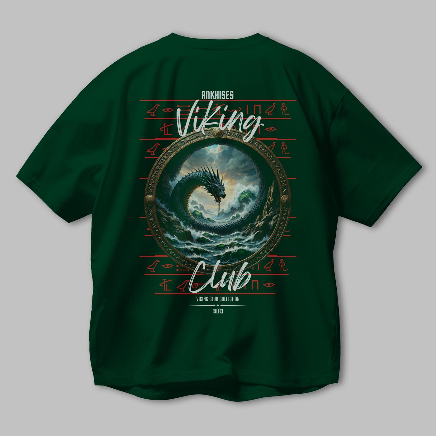 Viking Mitolojisi Serisi 26 Arka Baskılı Oversize t-shirt Erkek Kadın %100 Pamuk Bisiklet Yaka tişort