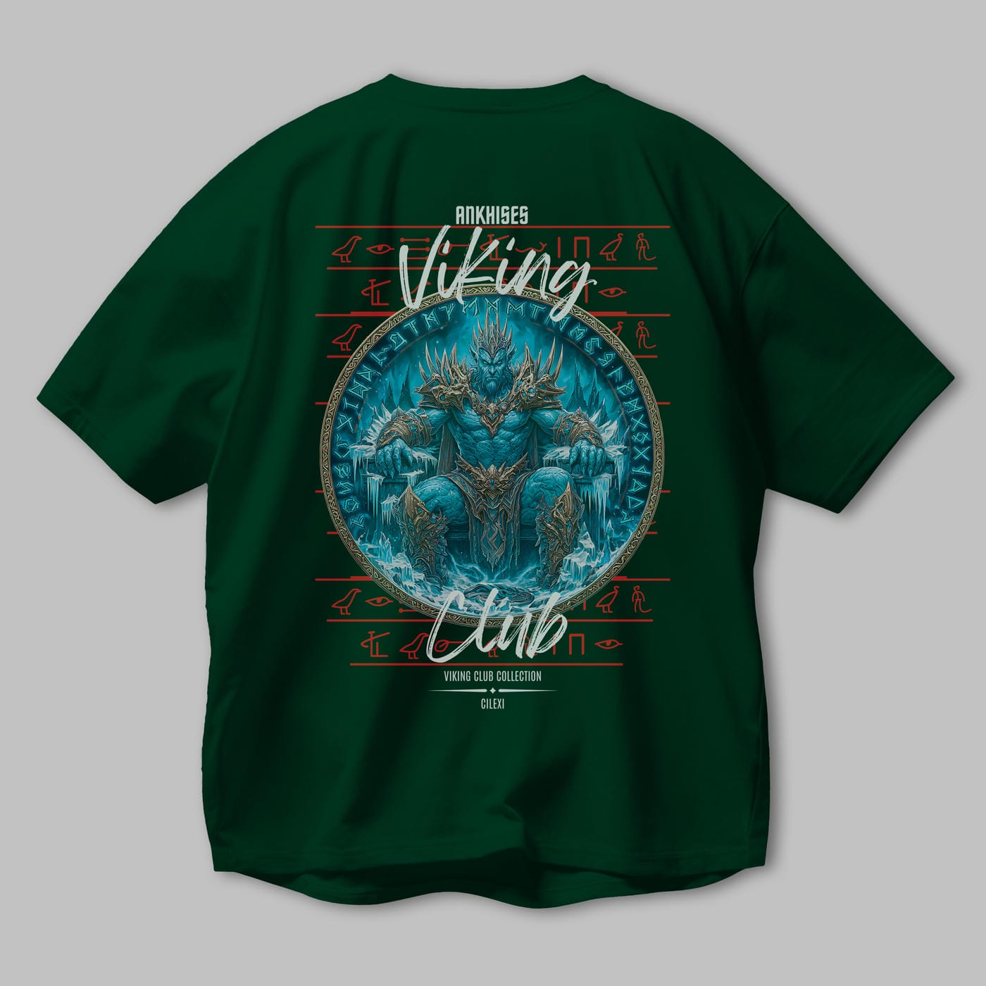 Thrym Arka Baskılı Oversize t-shirt Erkek Kadın %100 Pamuk Bisiklet Yaka tişort