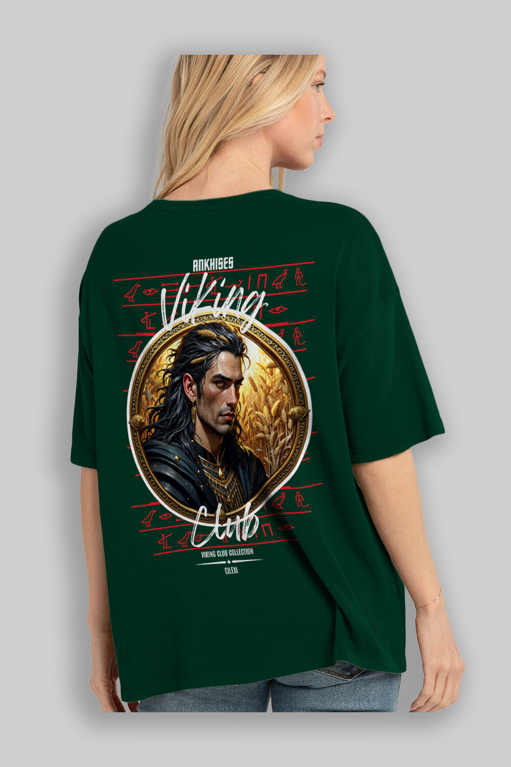 Viking Mitolojisi Serisi 2 Arka Baskılı Oversize t-shirt Erkek Kadın %100 Pamuk Bisiklet Yaka tişort