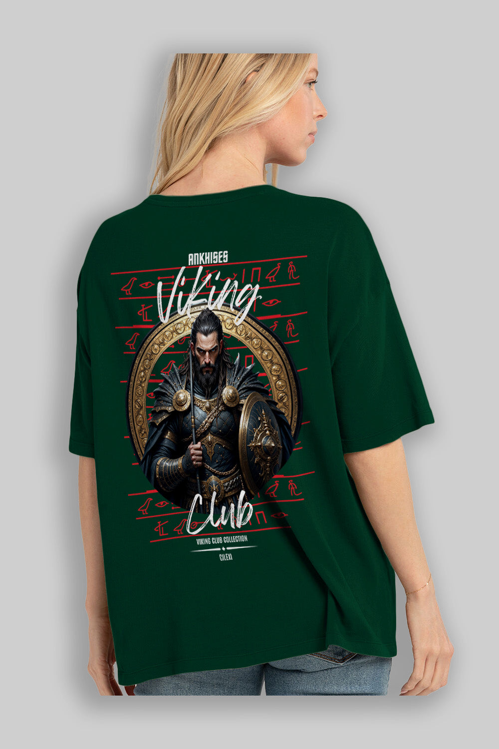 Viking Mitolojisi Serisi 6 Arka Baskılı Oversize t-shirt Erkek Kadın %100 Pamuk Bisiklet Yaka tişort