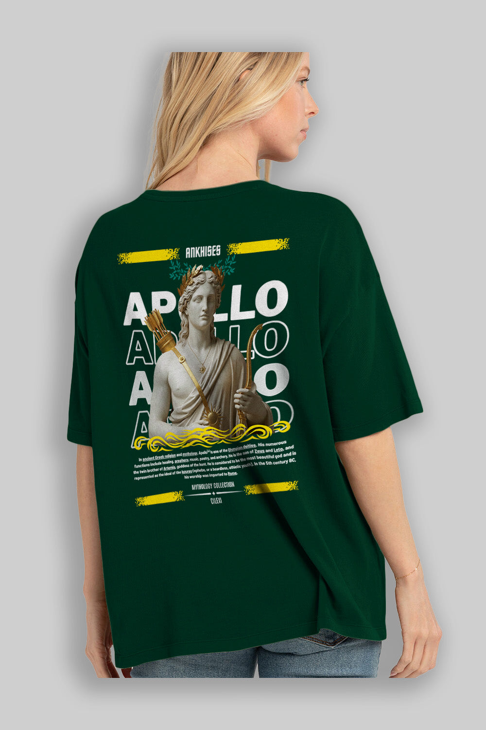 Apollo 2 Arka Baskılı Oversize t-shirt Erkek Kadın %100 Pamuk Bisiklet Yaka tişort