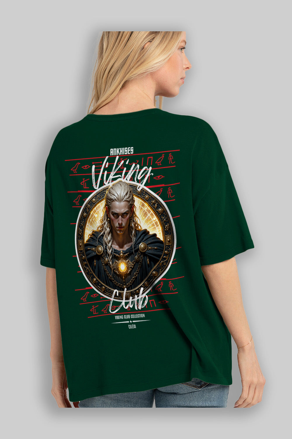Viking Mitolojisi Serisi 14 Arka Baskılı Oversize t-shirt Erkek Kadın %100 Pamuk Bisiklet Yaka tişort