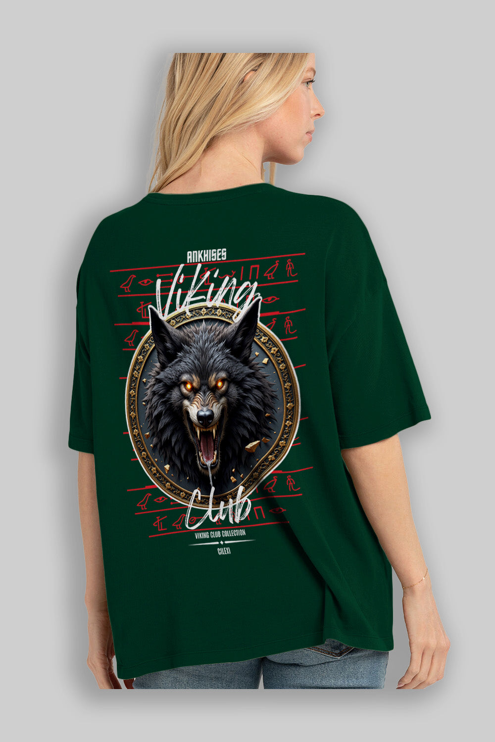 Viking Mitolojisi Serisi 27 Arka Baskılı Oversize t-shirt Erkek Kadın %100 Pamuk Bisiklet Yaka tişort