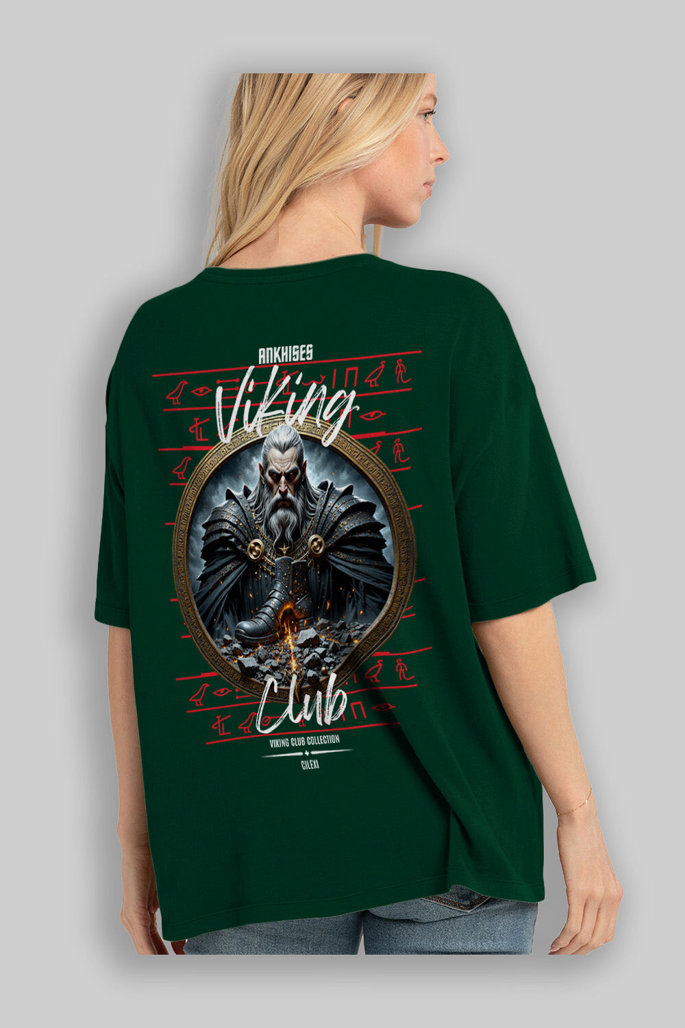 Viking Mitolojisi Serisi 22 Arka Baskılı Oversize t-shirt Erkek Kadın %100 Pamuk Bisiklet Yaka tişort