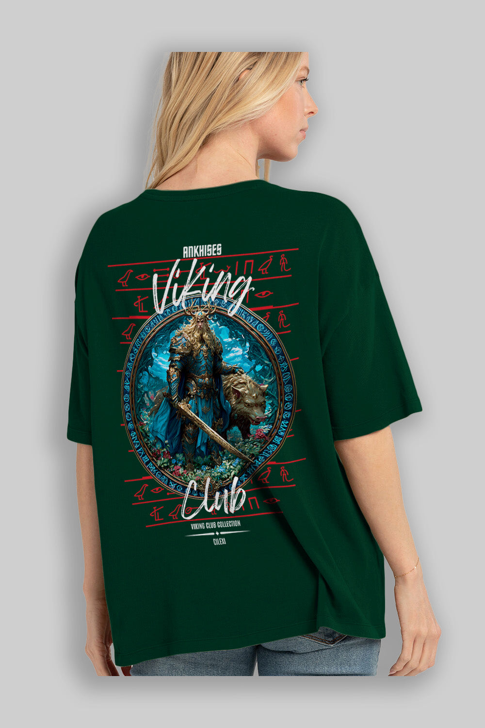 Freyr Baskılı Oversize t-shirt Erkek Kadın %100 Pamuk Bisiklet Yaka tişort