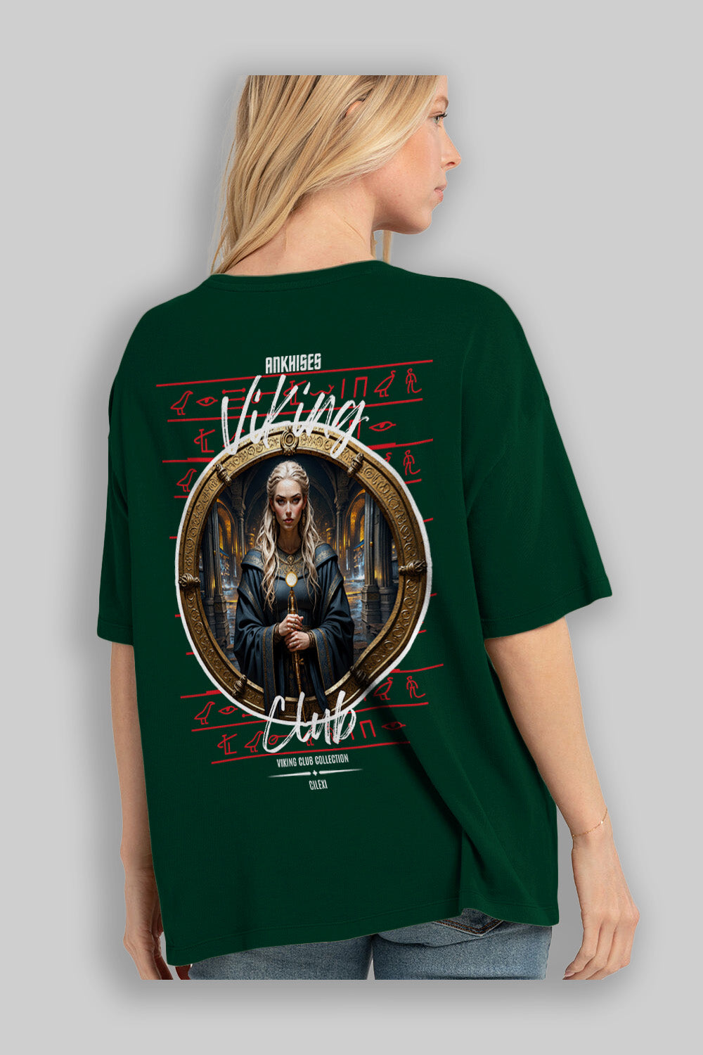 Viking Mitolojisi Serisi 5 Arka Baskılı Oversize t-shirt Erkek Kadın %100 Pamuk Bisiklet Yaka tişort