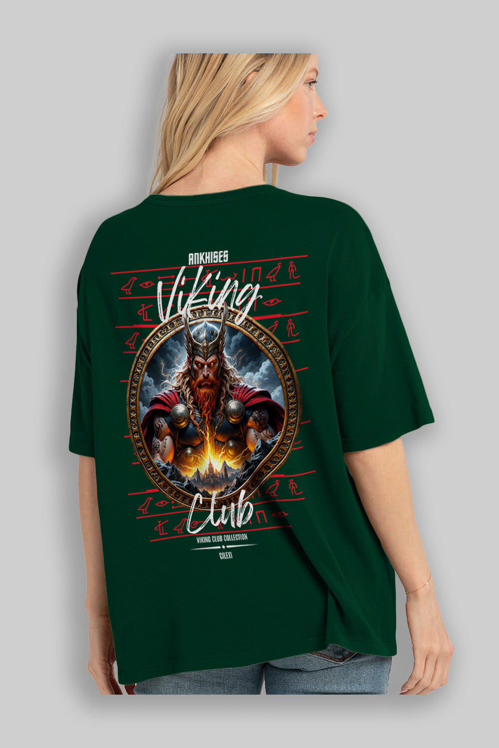 Thor 1 Arka Baskılı Oversize t-shirt Erkek Kadın %100 Pamuk Bisiklet Yaka tişort