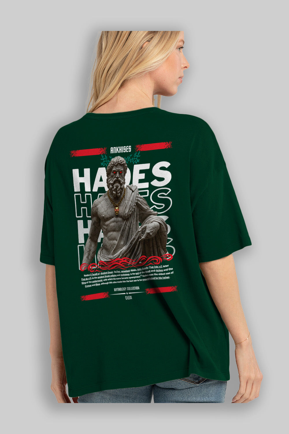 Hades 3 Arka Baskılı Oversize t-shirt Erkek Kadın %100 Pamuk Bisiklet Yaka tişort