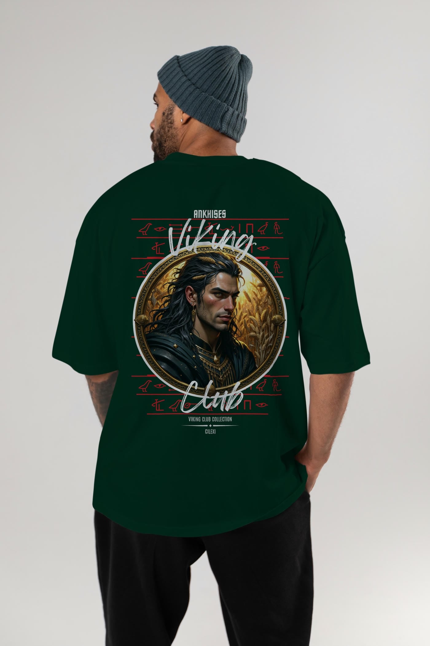 Viking Mitolojisi Serisi 2 Arka Baskılı Oversize t-shirt Erkek Kadın %100 Pamuk Bisiklet Yaka tişort