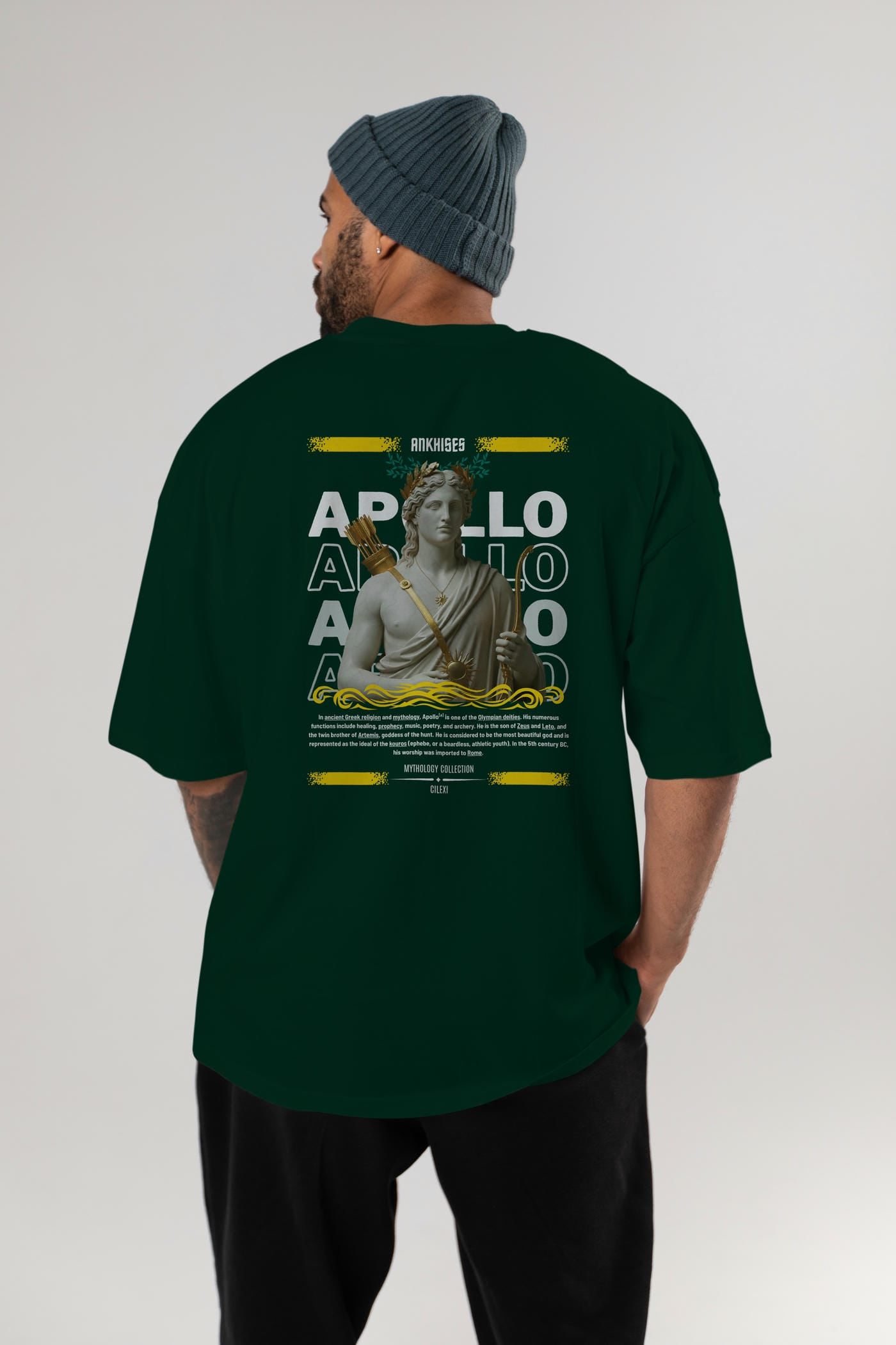 Apollo 2 Arka Baskılı Oversize t-shirt Erkek Kadın %100 Pamuk Bisiklet Yaka tişort