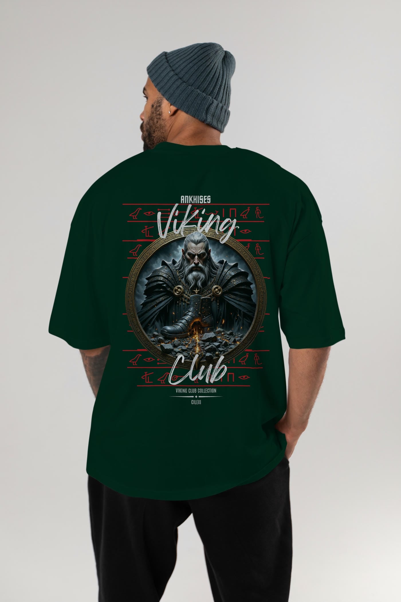 Viking Mitolojisi Serisi 22 Arka Baskılı Oversize t-shirt Erkek Kadın %100 Pamuk Bisiklet Yaka tişort