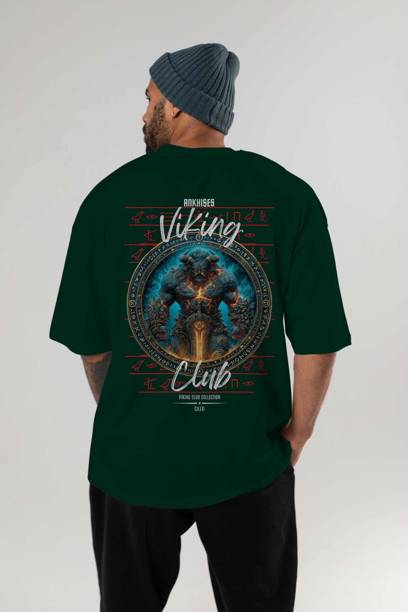 Surtr Arka Baskılı Oversize t-shirt Erkek Kadın %100 Pamuk Bisiklet Yaka tişort