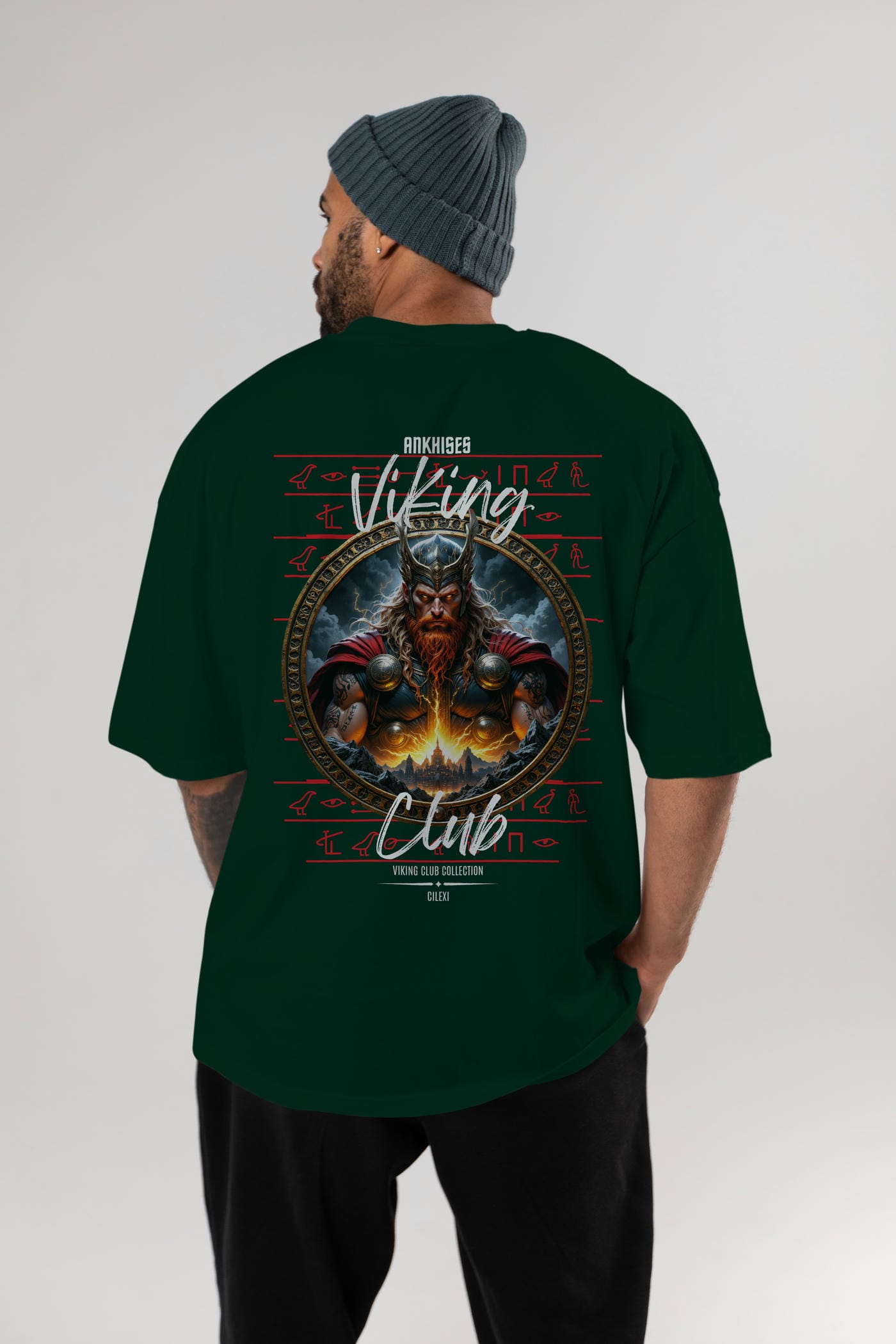 Thor 1 Arka Baskılı Oversize t-shirt Erkek Kadın %100 Pamuk Bisiklet Yaka tişort