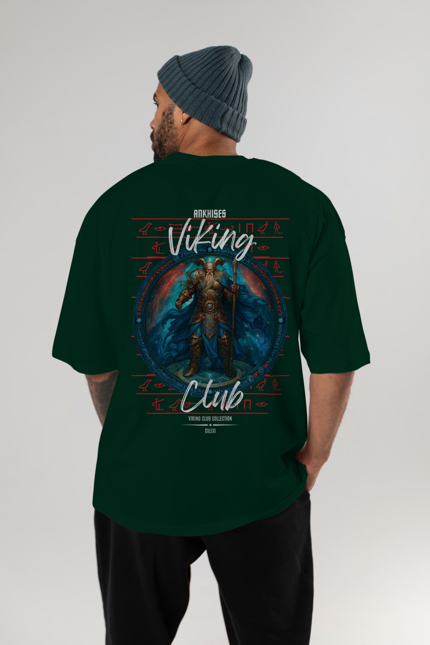 Heimdall Baskılı Oversize t-shirt Erkek Kadın %100 Pamuk Bisiklet Yaka tişort