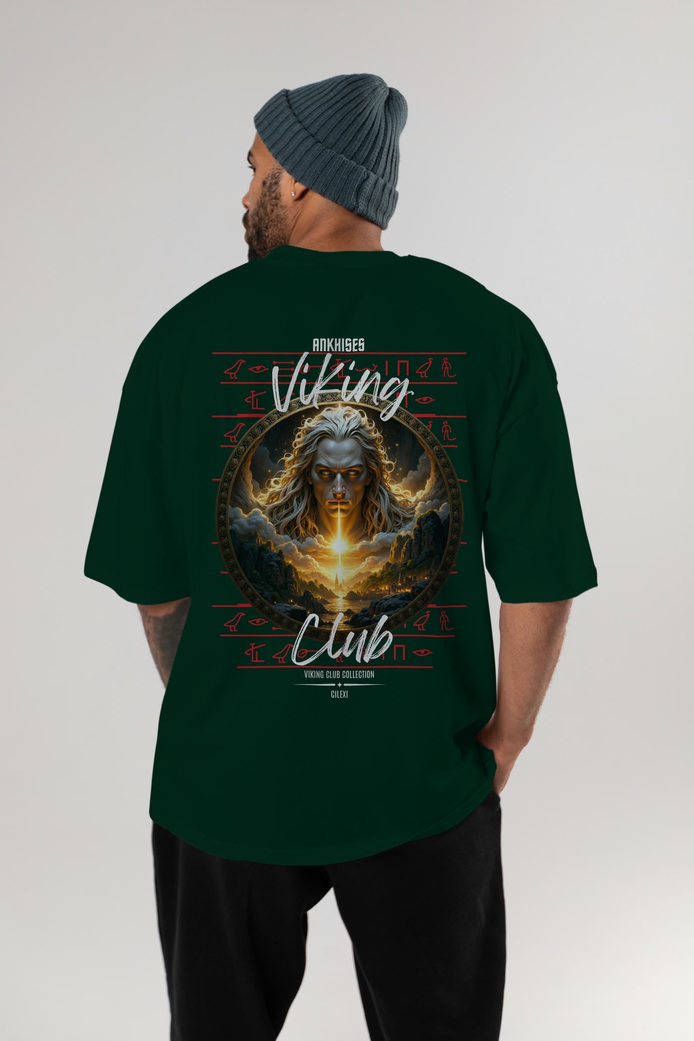 Viking Mitolojisi Serisi 15 Arka Baskılı Oversize t-shirt Erkek Kadın %100 Pamuk Bisiklet Yaka tişort