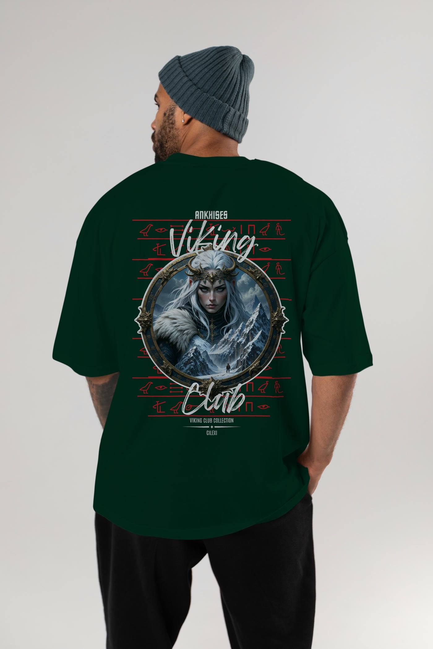 Viking Mitolojisi Serisi 19 Arka Baskılı Oversize t-shirt Erkek Kadın %100 Pamuk Bisiklet Yaka tişort