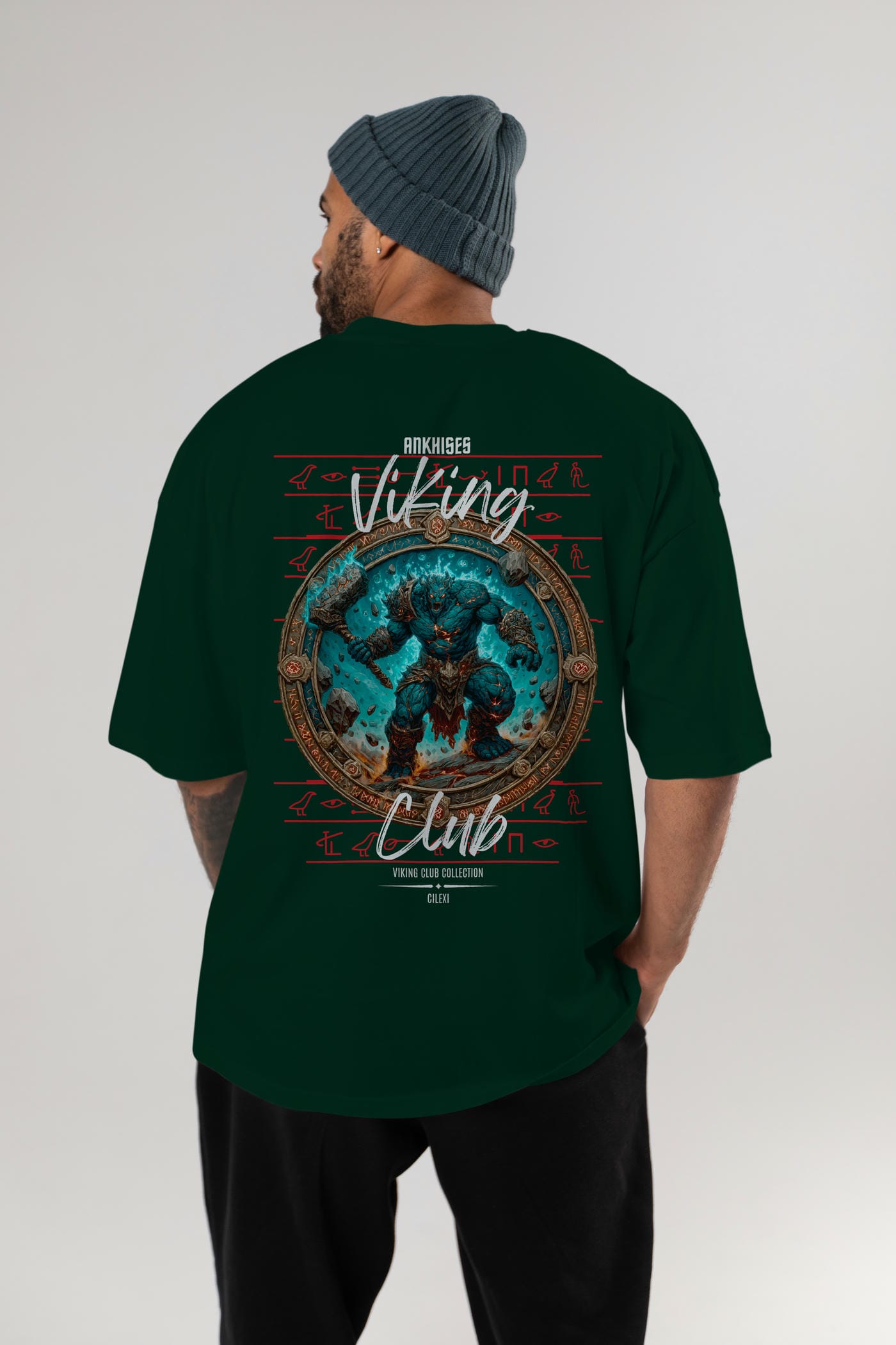 Hrungnir Baskılı Oversize t-shirt Erkek Kadın %100 Pamuk Bisiklet Yaka tişort