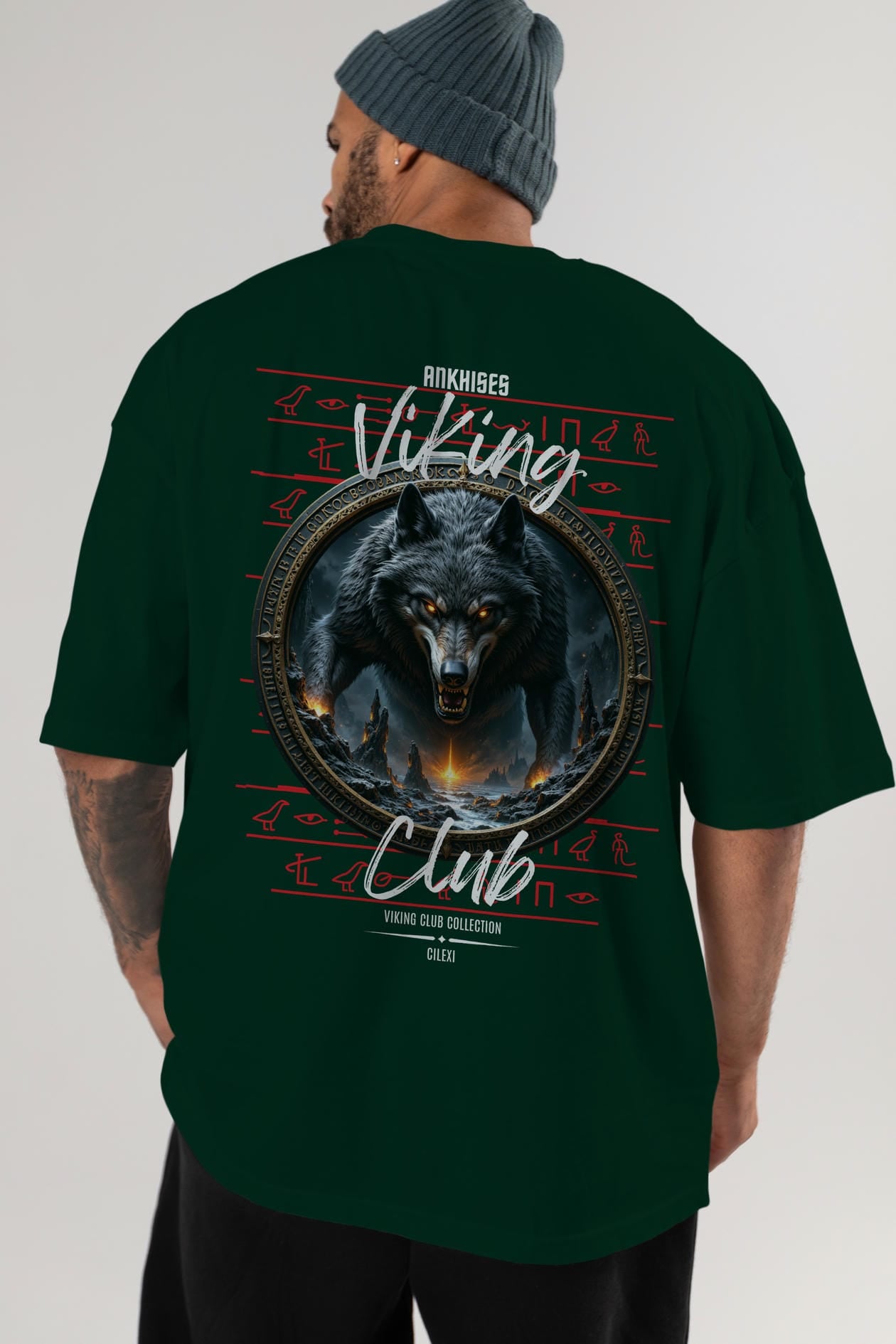 Viking Mitolojisi Serisi 28 Arka Baskılı Oversize t-shirt Erkek Kadın %100 Pamuk Bisiklet Yaka tişort
