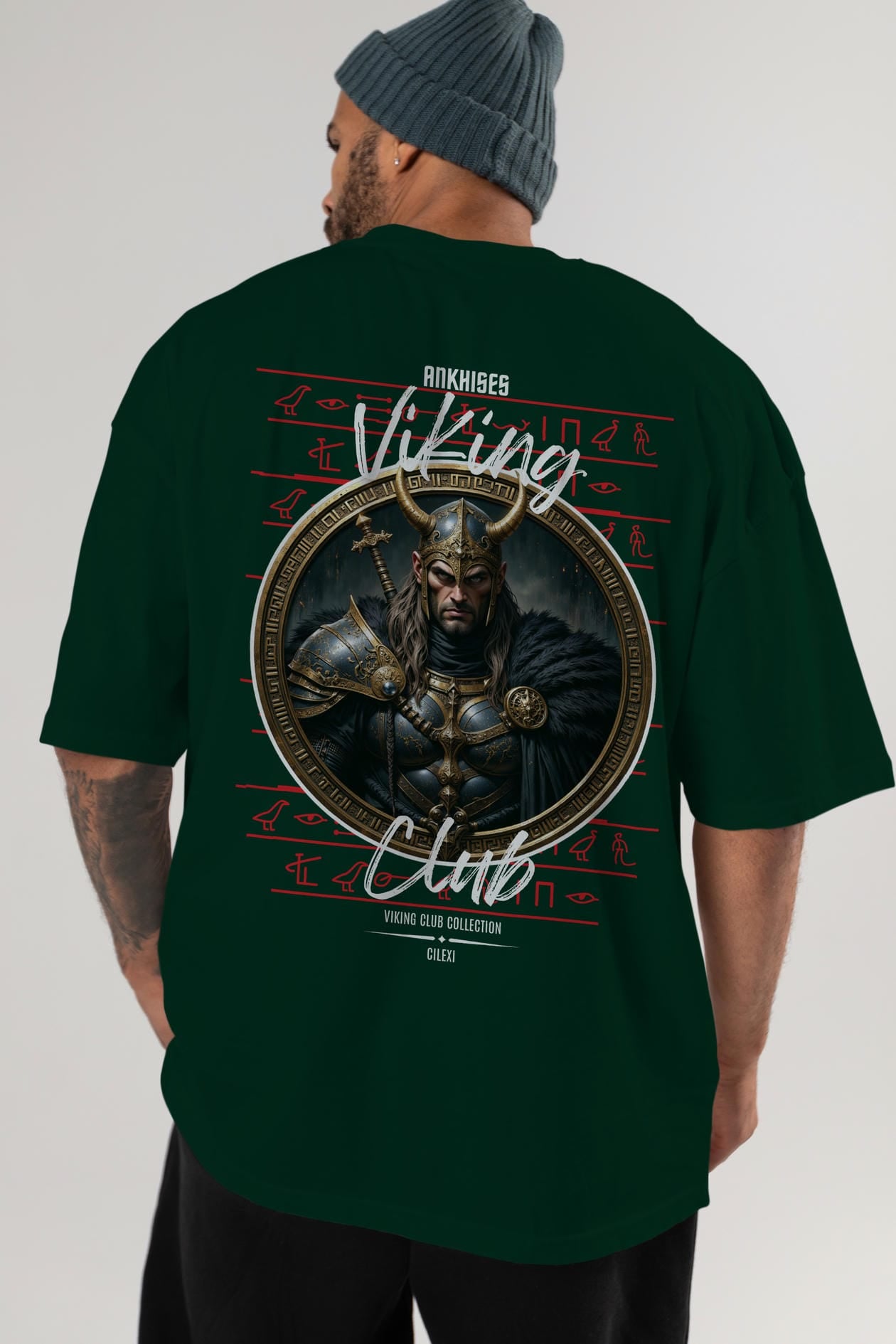 Viking Mitolojisi Serisi 21 Arka Baskılı Oversize t-shirt Erkek Kadın %100 Pamuk Bisiklet Yaka tişort