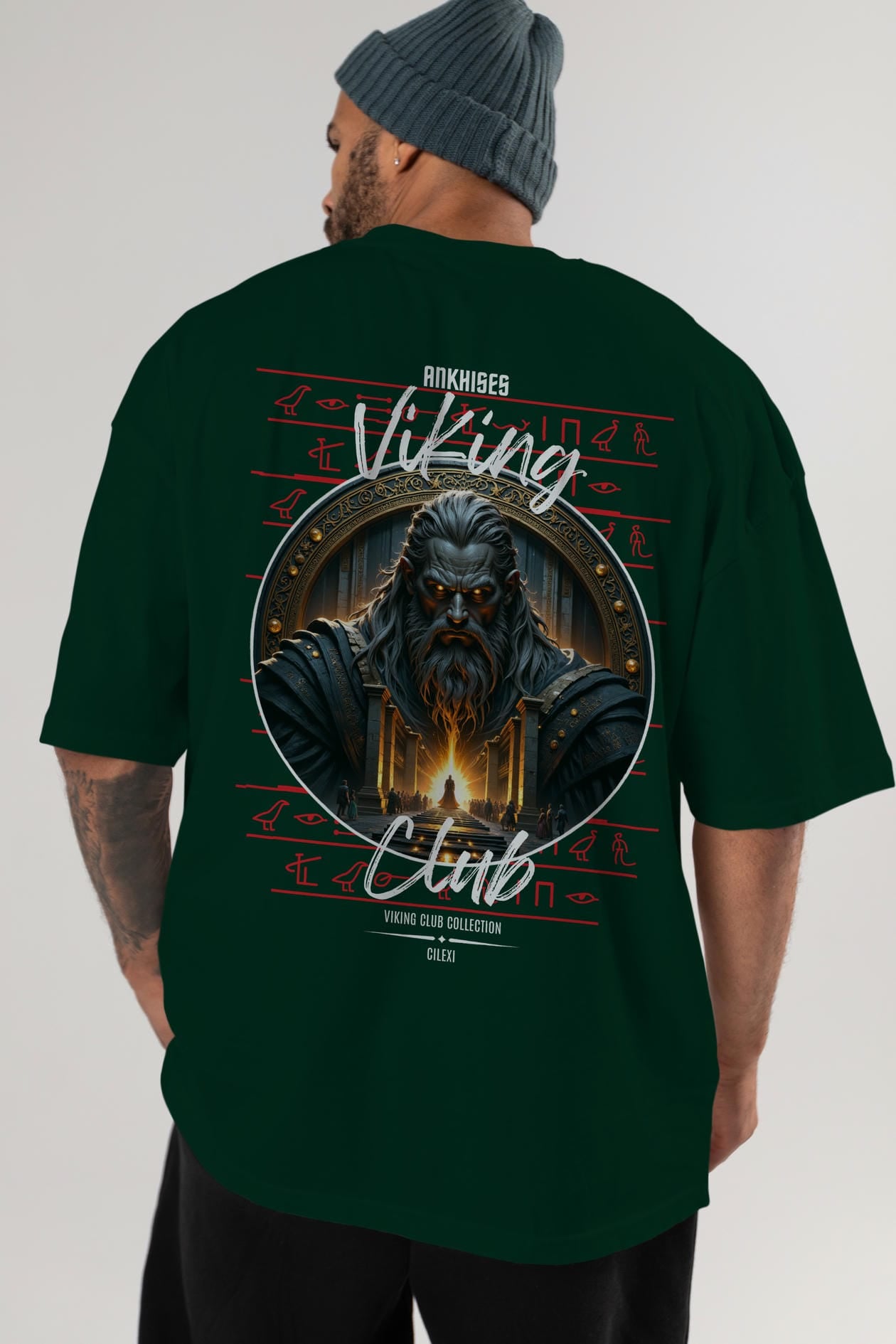 Odin 3 Arka Baskılı Oversize t-shirt Erkek Kadın %100 Pamuk Bisiklet Yaka tişort