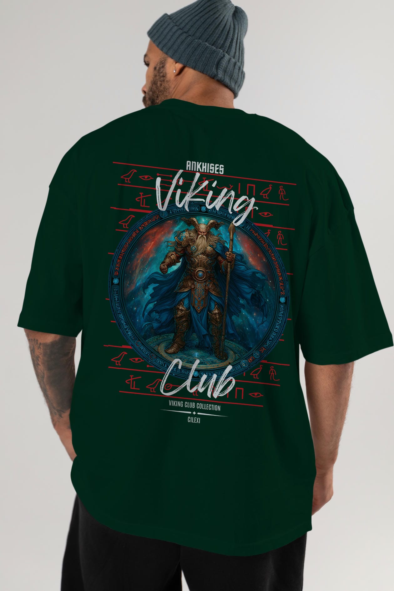 Heimdall Baskılı Oversize t-shirt Erkek Kadın %100 Pamuk Bisiklet Yaka tişort