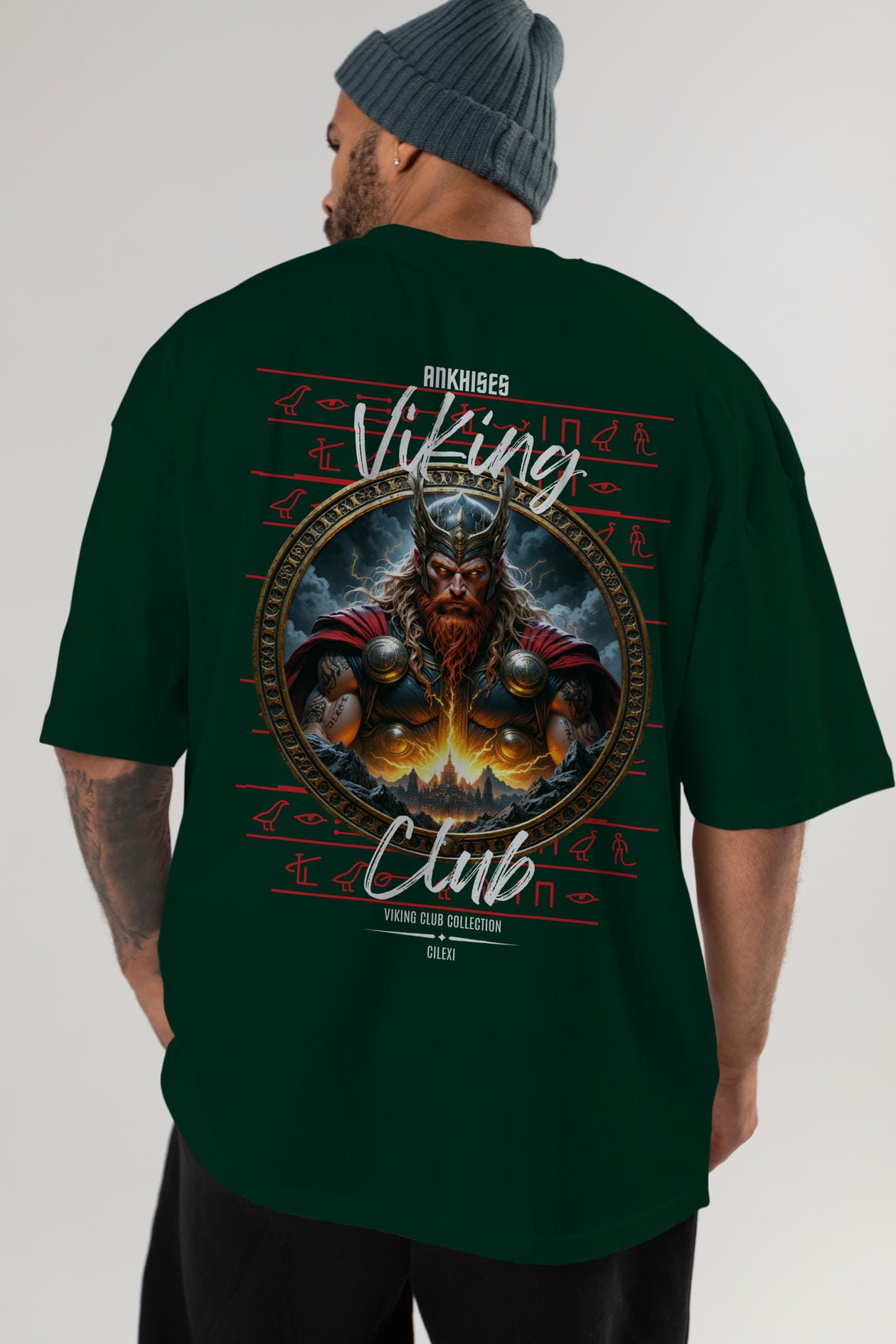 Thor 1 Arka Baskılı Oversize t-shirt Erkek Kadın %100 Pamuk Bisiklet Yaka tişort