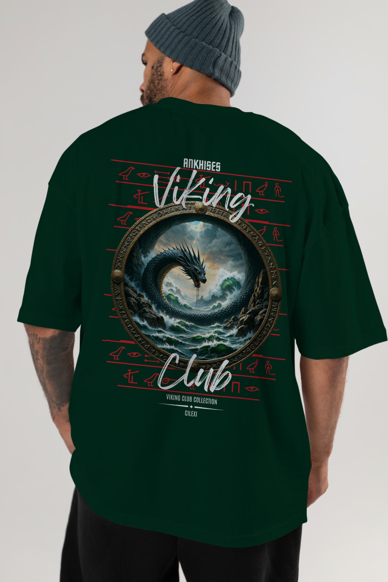Viking Mitolojisi Serisi 26 Arka Baskılı Oversize t-shirt Erkek Kadın %100 Pamuk Bisiklet Yaka tişort