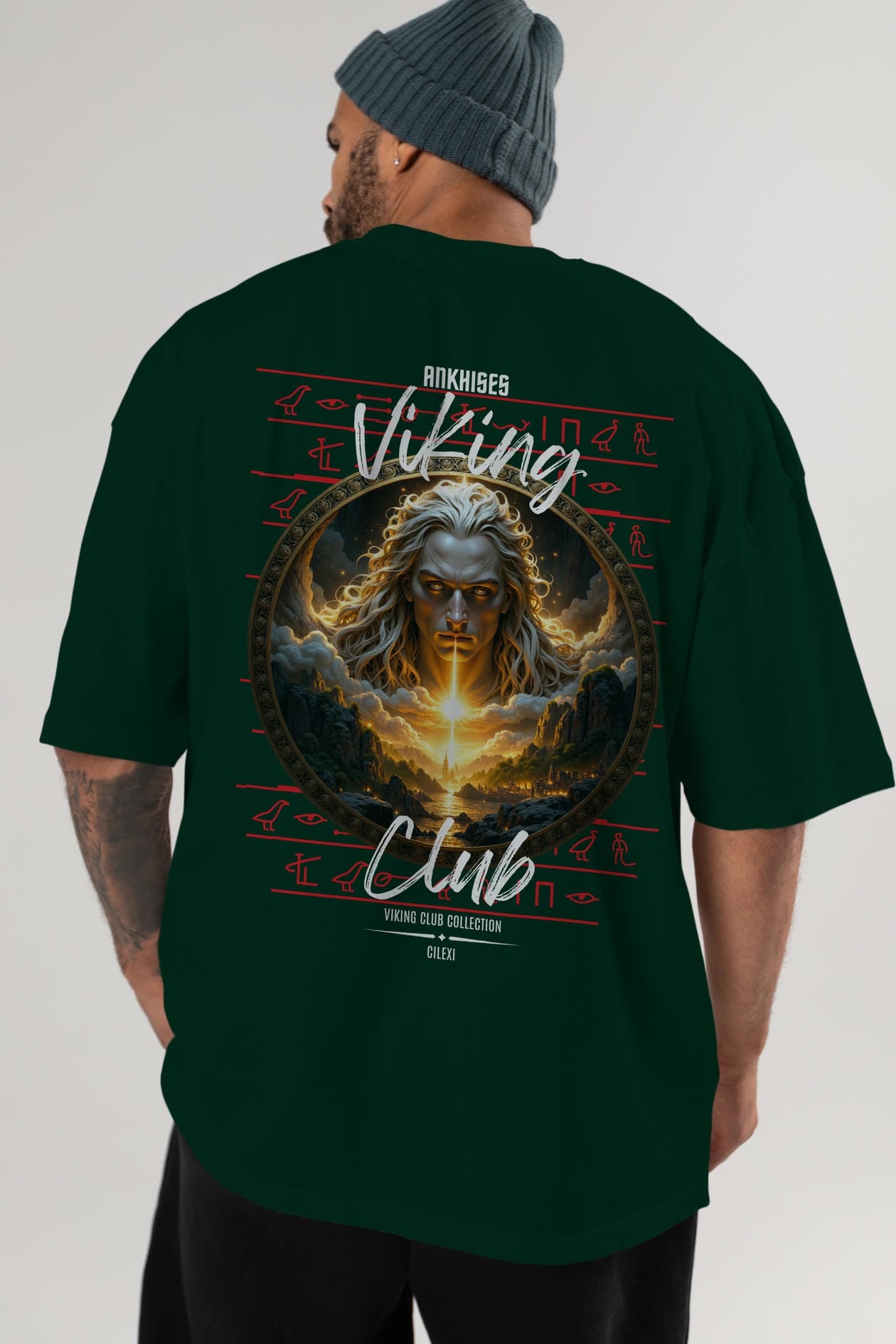 Viking Mitolojisi Serisi 15 Arka Baskılı Oversize t-shirt Erkek Kadın %100 Pamuk Bisiklet Yaka tişort