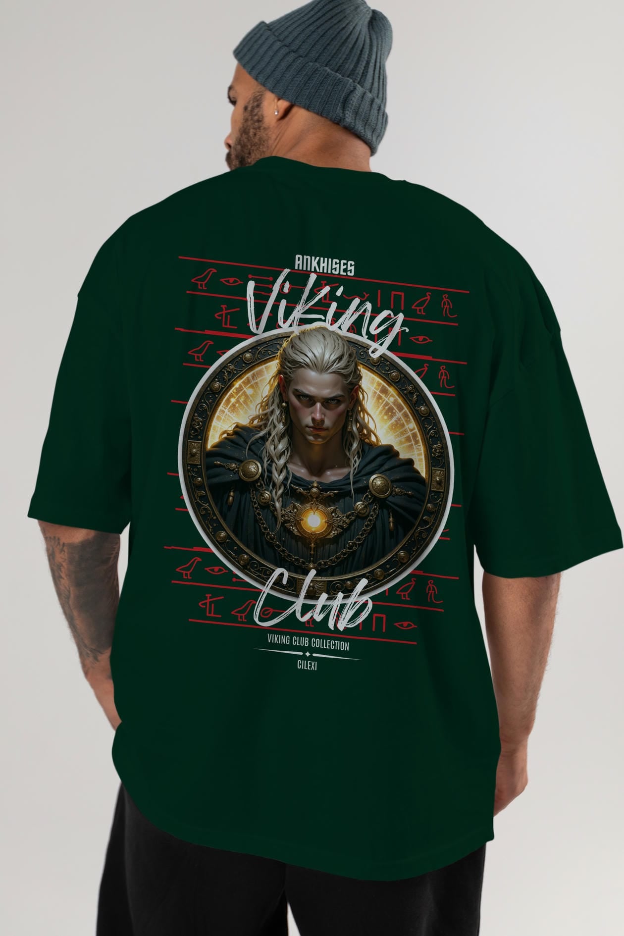 Viking Mitolojisi Serisi 14 Arka Baskılı Oversize t-shirt Erkek Kadın %100 Pamuk Bisiklet Yaka tişort