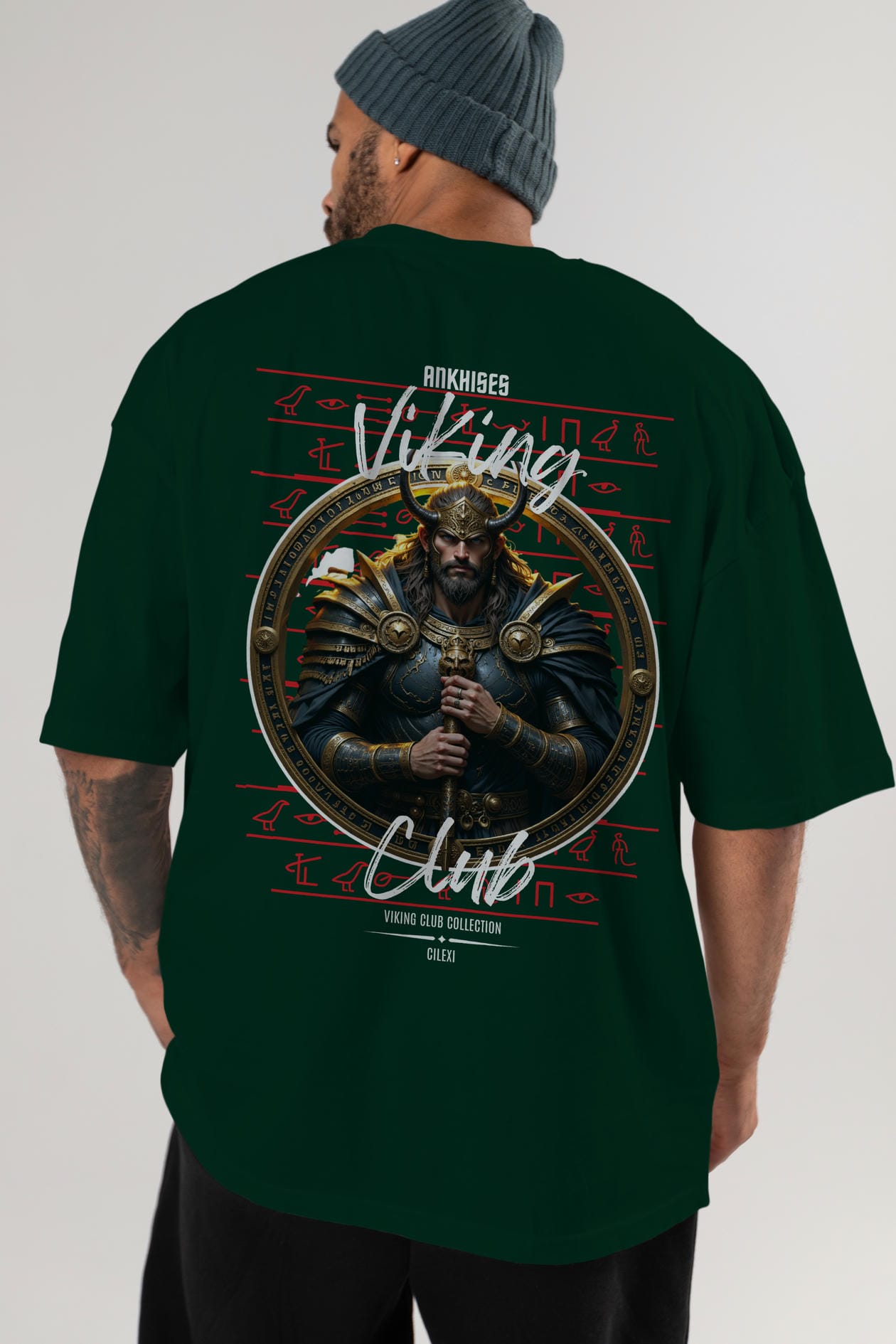 Viking Mitolojisi Serisi 8 Arka Baskılı Oversize t-shirt Erkek Kadın %100 Pamuk Bisiklet Yaka tişort
