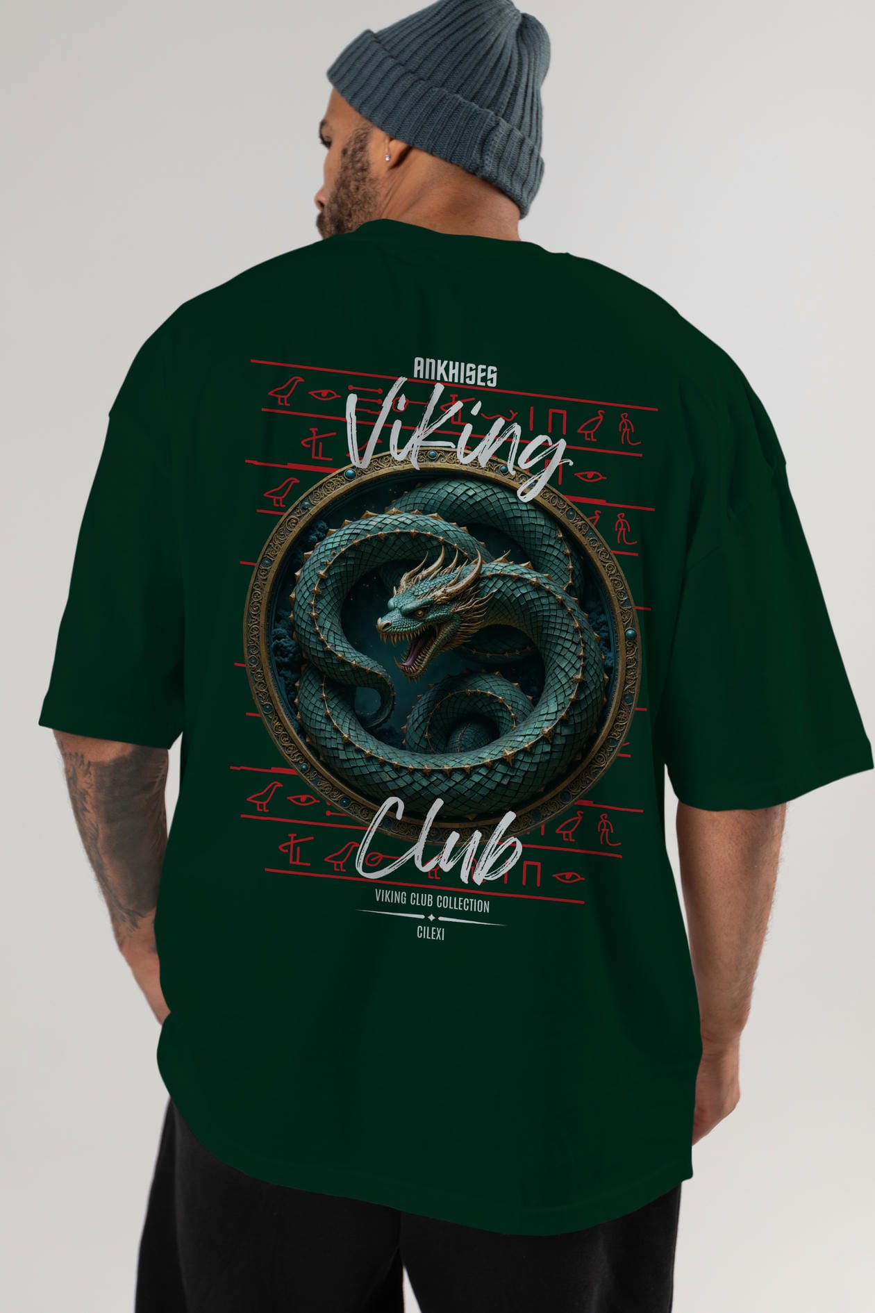 Viking Mitolojisi Serisi 25 Arka Baskılı Oversize t-shirt Erkek Kadın %100 Pamuk Bisiklet Yaka tişort