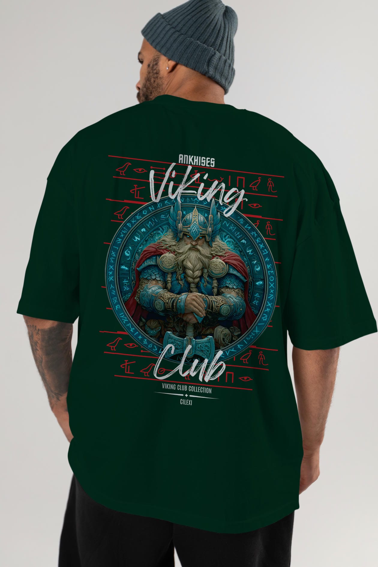 Thor Arka Baskılı Oversize t-shirt Erkek Kadın %100 Pamuk Bisiklet Yaka tişort