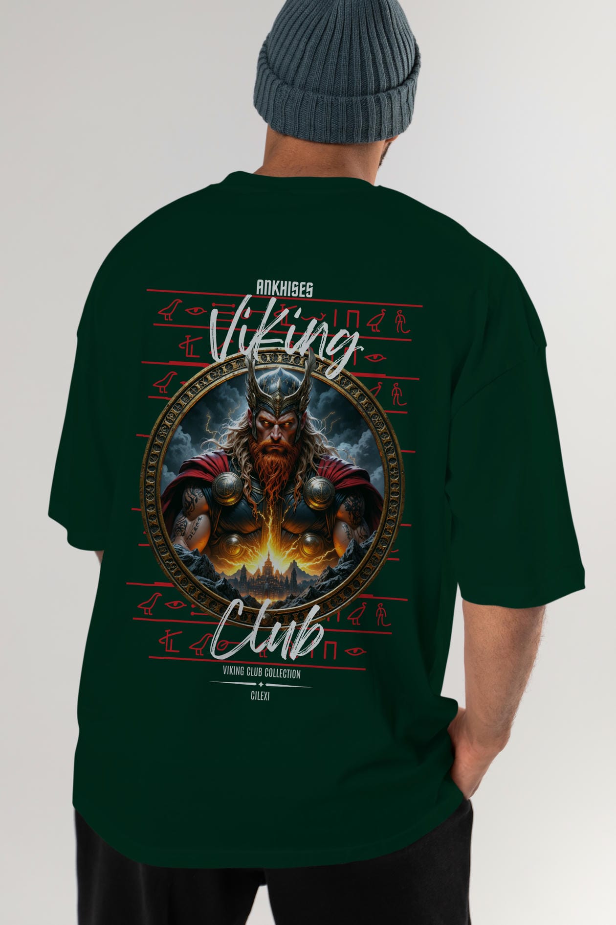 Thor 1 Arka Baskılı Oversize t-shirt Erkek Kadın %100 Pamuk Bisiklet Yaka tişort