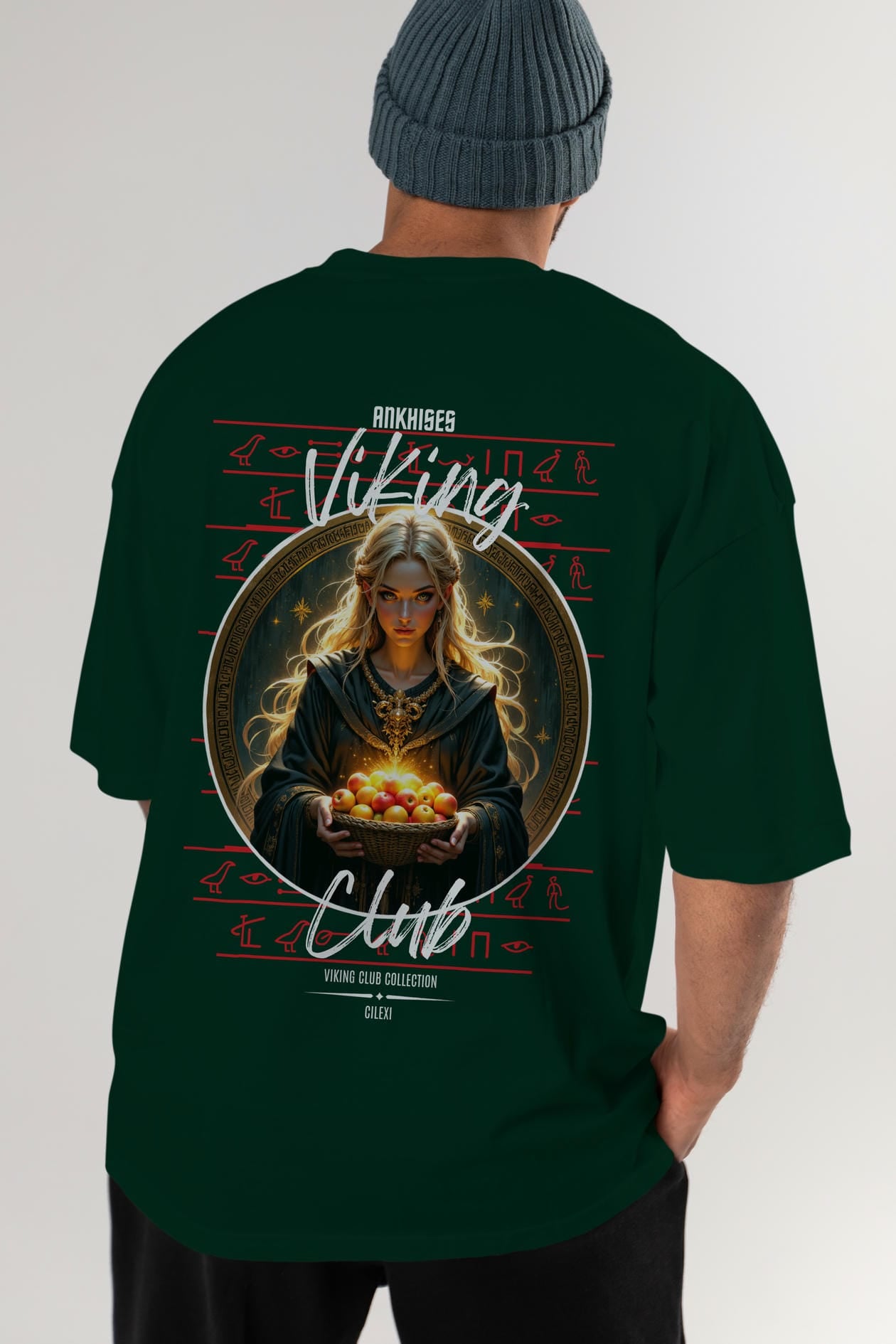 Viking Mitolojisi Serisi 16 Arka Baskılı Oversize t-shirt Erkek Kadın %100 Pamuk Bisiklet Yaka tişort