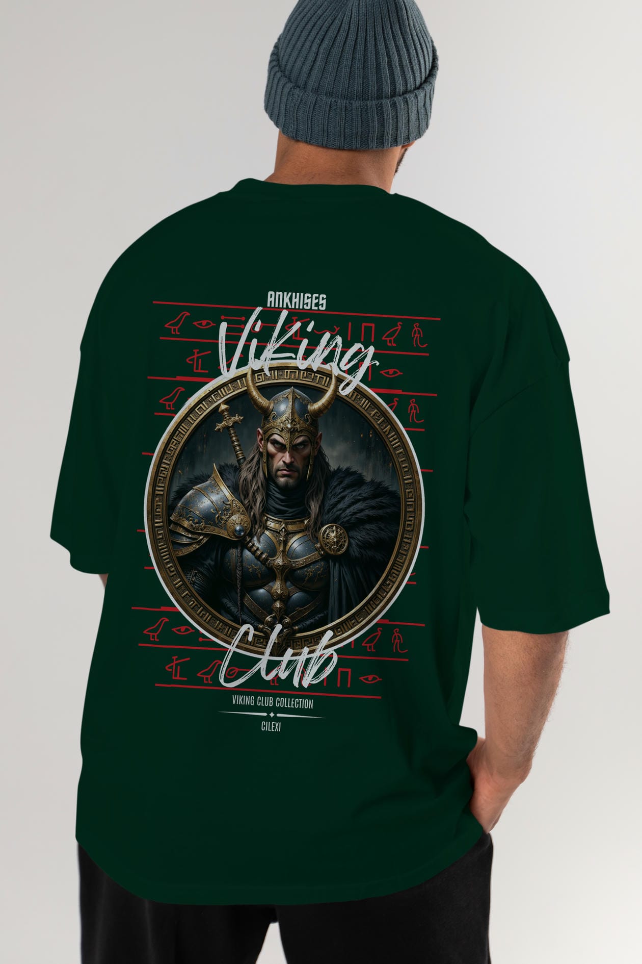 Viking Mitolojisi Serisi 21 Arka Baskılı Oversize t-shirt Erkek Kadın %100 Pamuk Bisiklet Yaka tişort