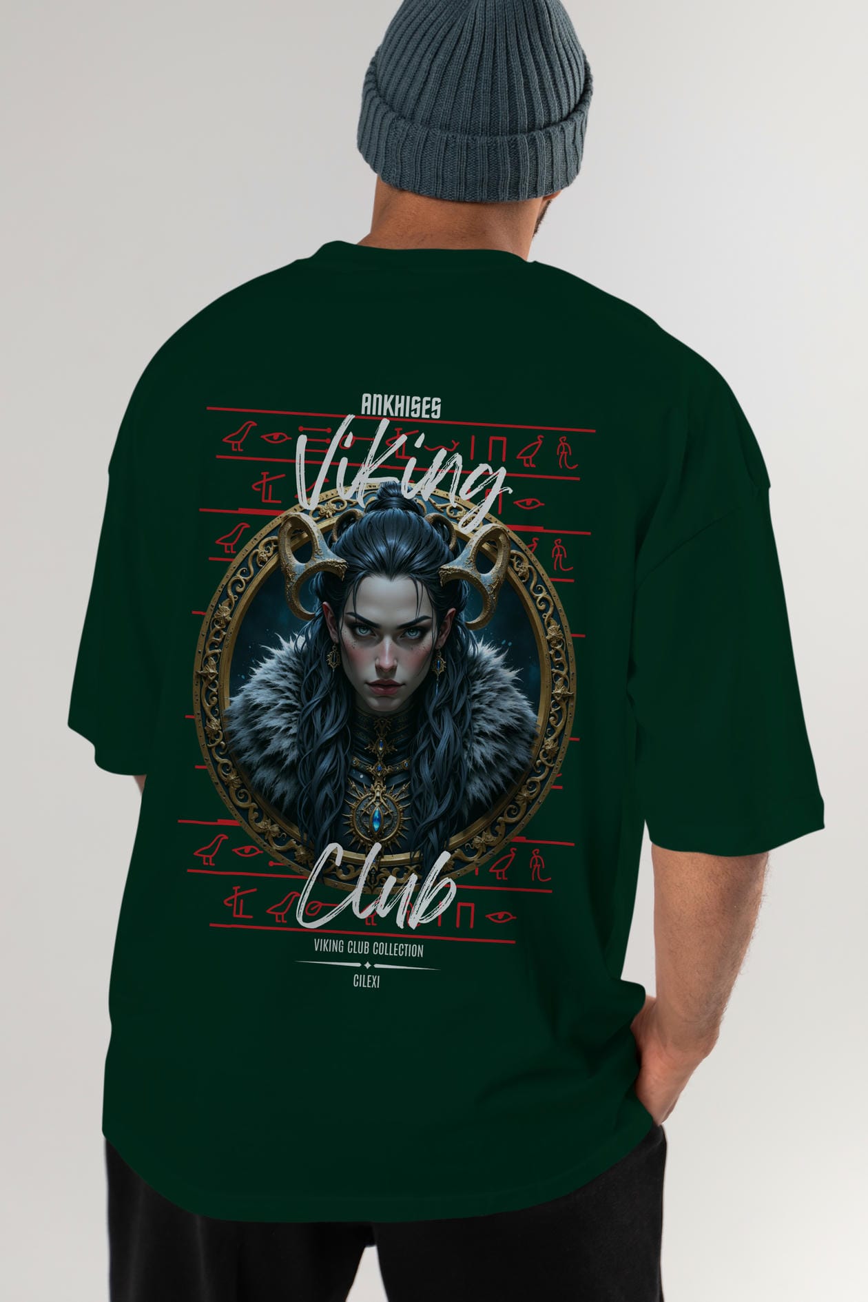 Viking Mitolojisi Serisi 18 Arka Baskılı Oversize t-shirt Erkek Kadın %100 Pamuk Bisiklet Yaka tişort