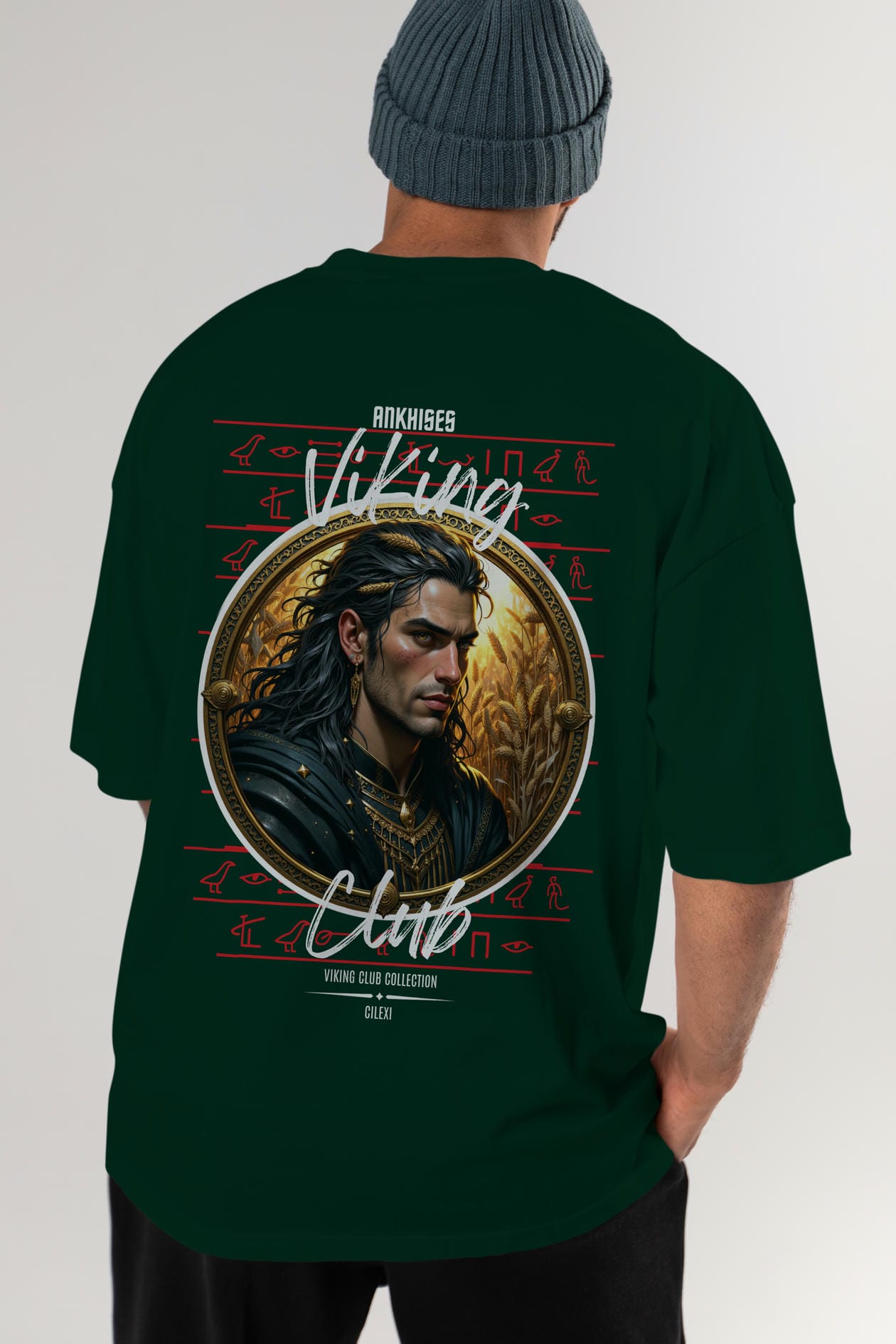 Viking Mitolojisi Serisi 2 Arka Baskılı Oversize t-shirt Erkek Kadın %100 Pamuk Bisiklet Yaka tişort