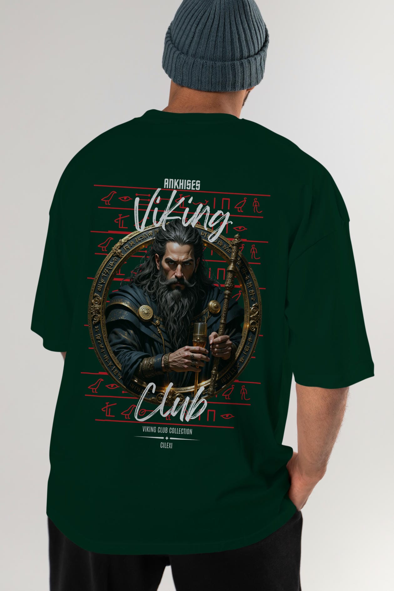 Viking Mitolojisi Serisi 20 Arka Baskılı Oversize t-shirt Erkek Kadın %100 Pamuk Bisiklet Yaka tişort