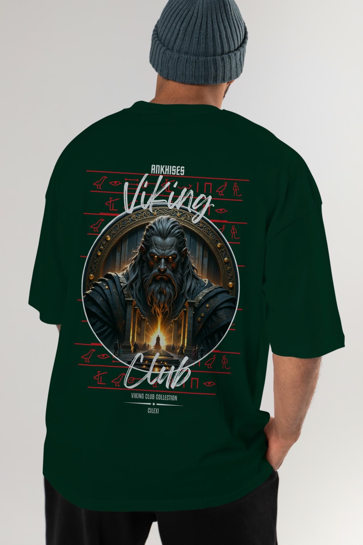 Odin 3 Arka Baskılı Oversize t-shirt Erkek Kadın %100 Pamuk Bisiklet Yaka tişort