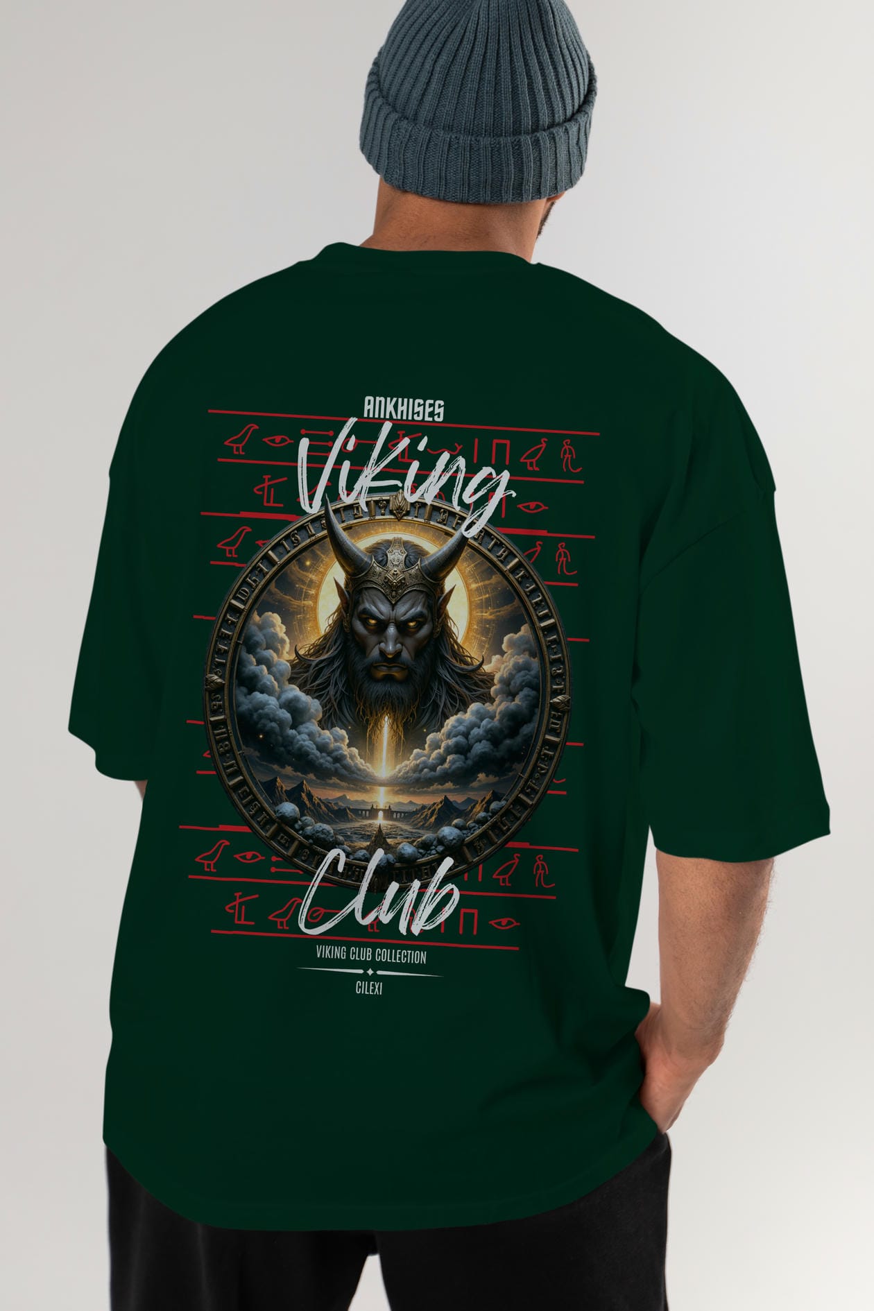 Viking Mitolojisi Serisi 9 Arka Baskılı Oversize t-shirt Erkek Kadın %100 Pamuk Bisiklet Yaka tişort