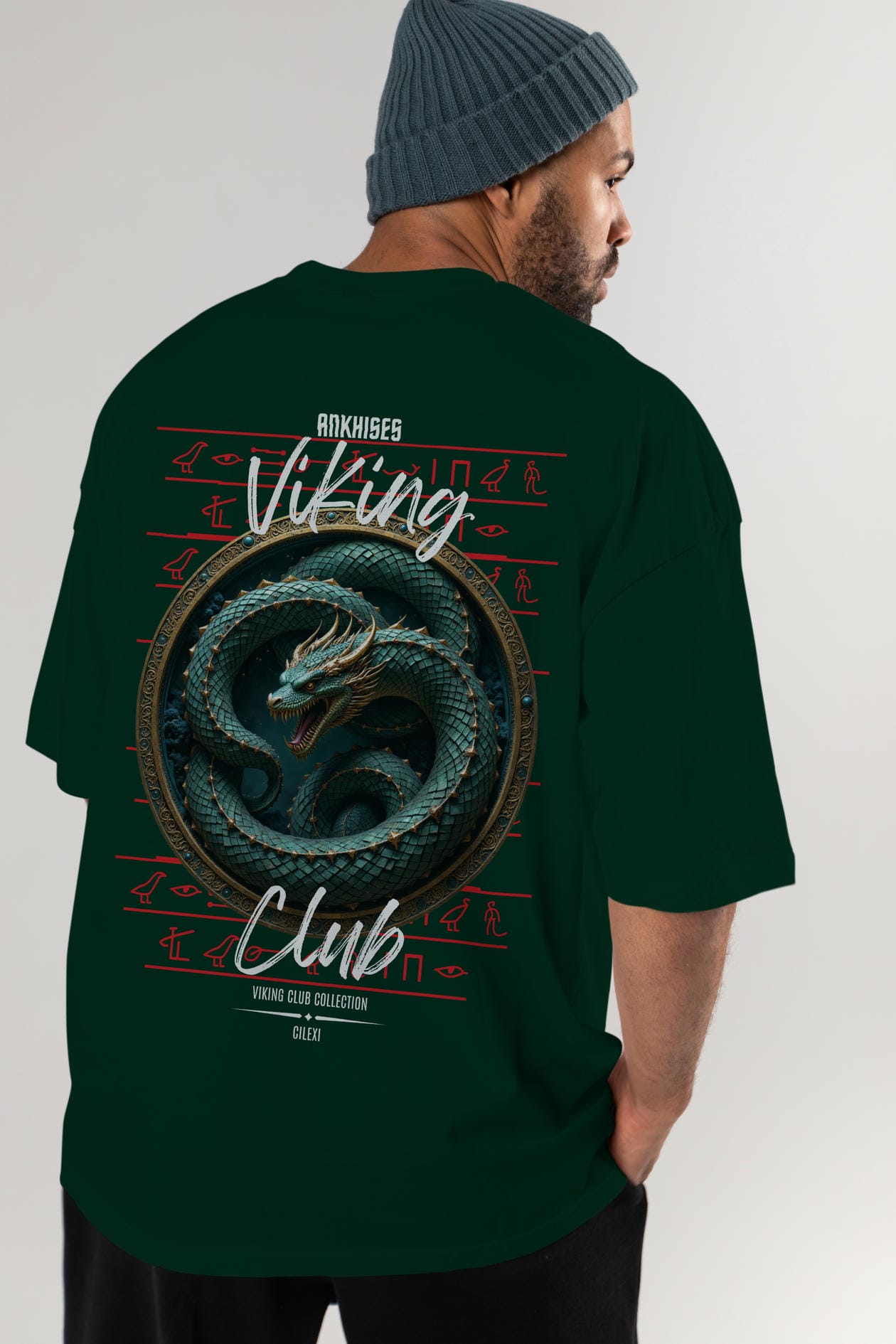 Viking Mitolojisi Serisi 25 Arka Baskılı Oversize t-shirt Erkek Kadın %100 Pamuk Bisiklet Yaka tişort
