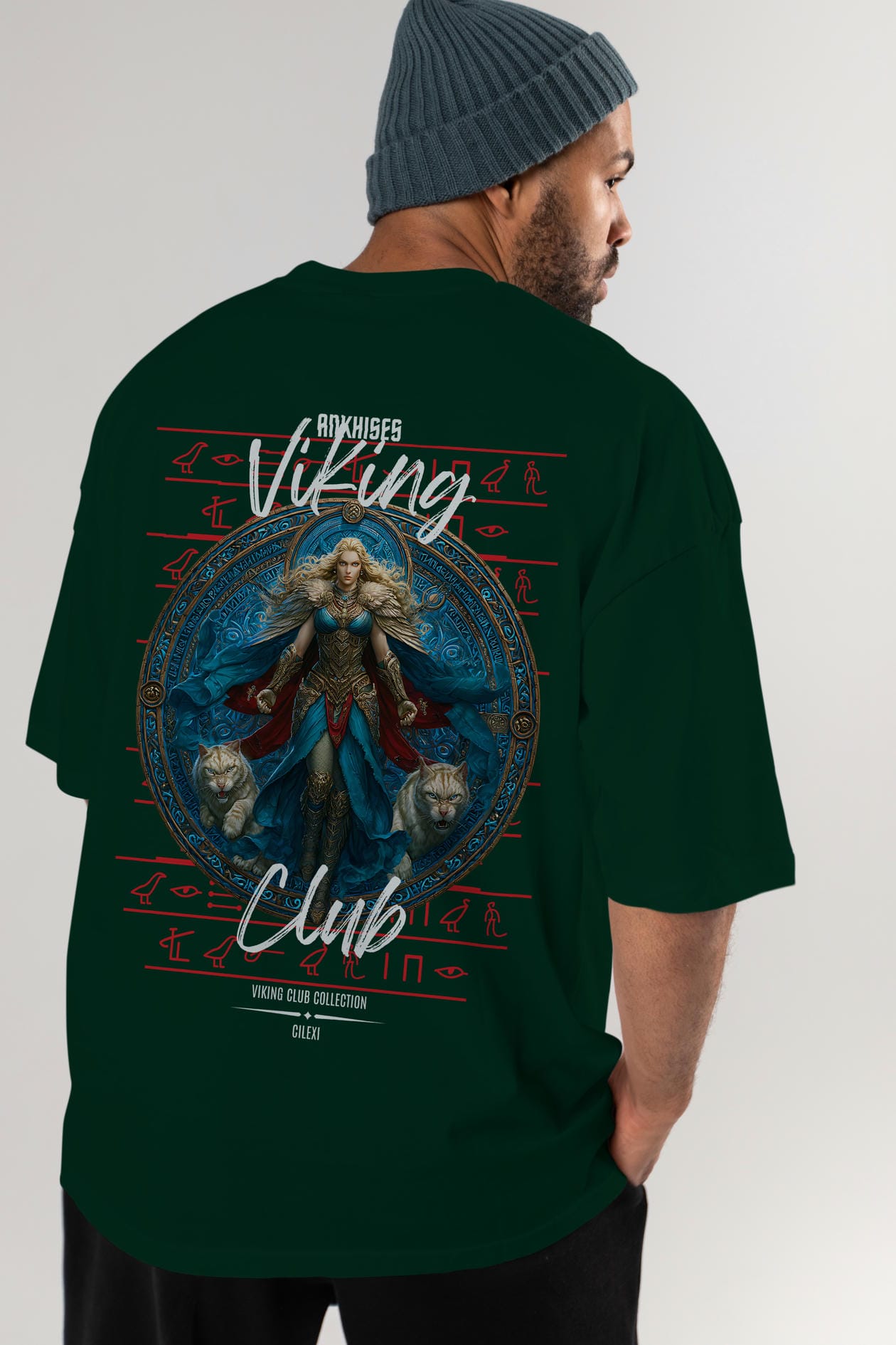 Freyja Baskılı Oversize t-shirt Erkek Kadın %100 Pamuk Bisiklet Yaka tişort